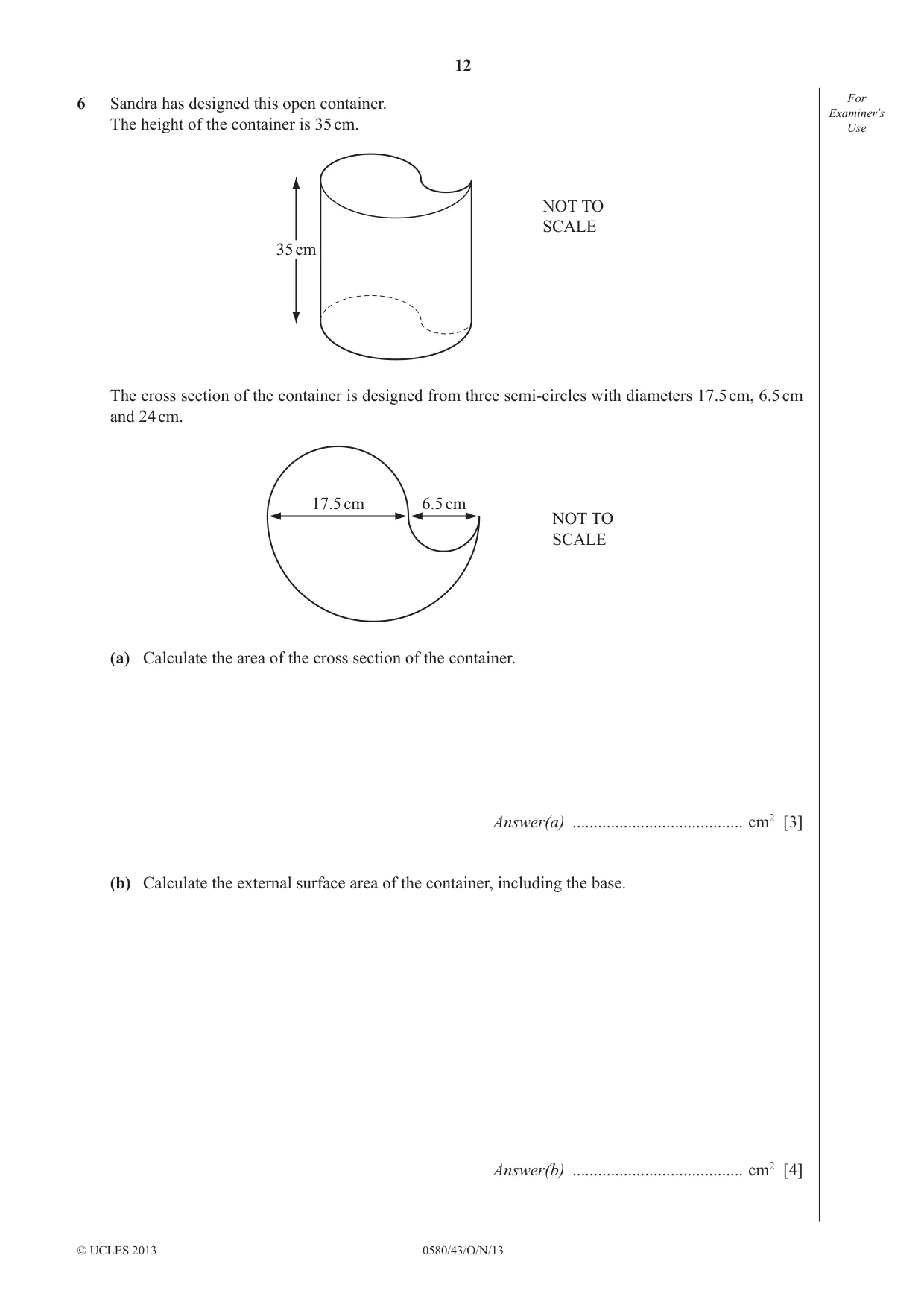 Cambridge IGCSE Mathematics 0580 2013 Oct/Nov Paper 4 · Variant 3 question paper, page 12 of 20