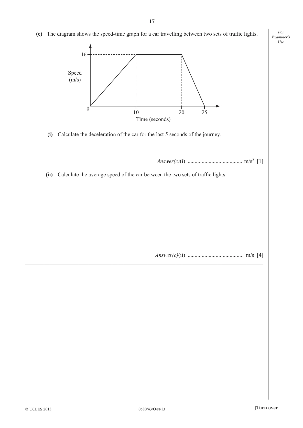 Cambridge IGCSE Mathematics 0580 2013 Oct/Nov Paper 4 · Variant 3 question paper, page 17 of 20
