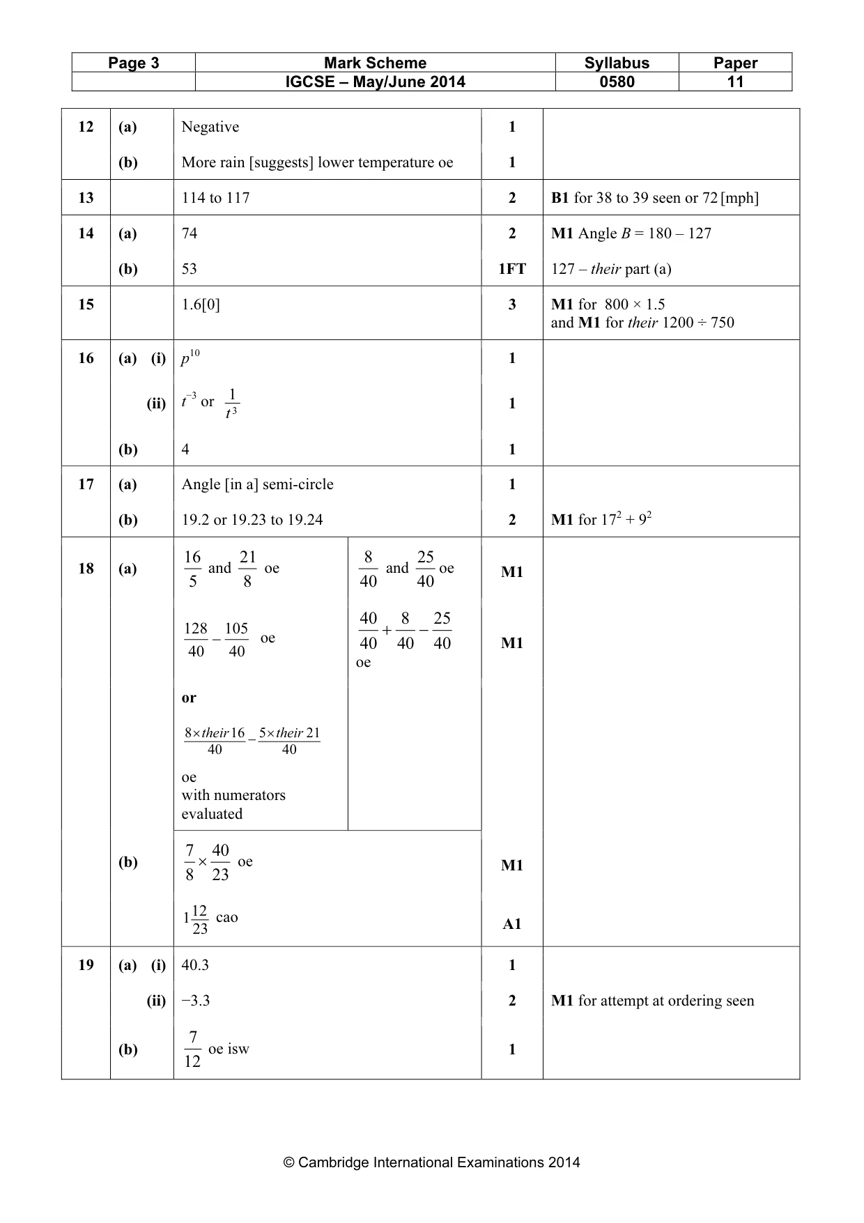 Mark scheme, page 3 of 4