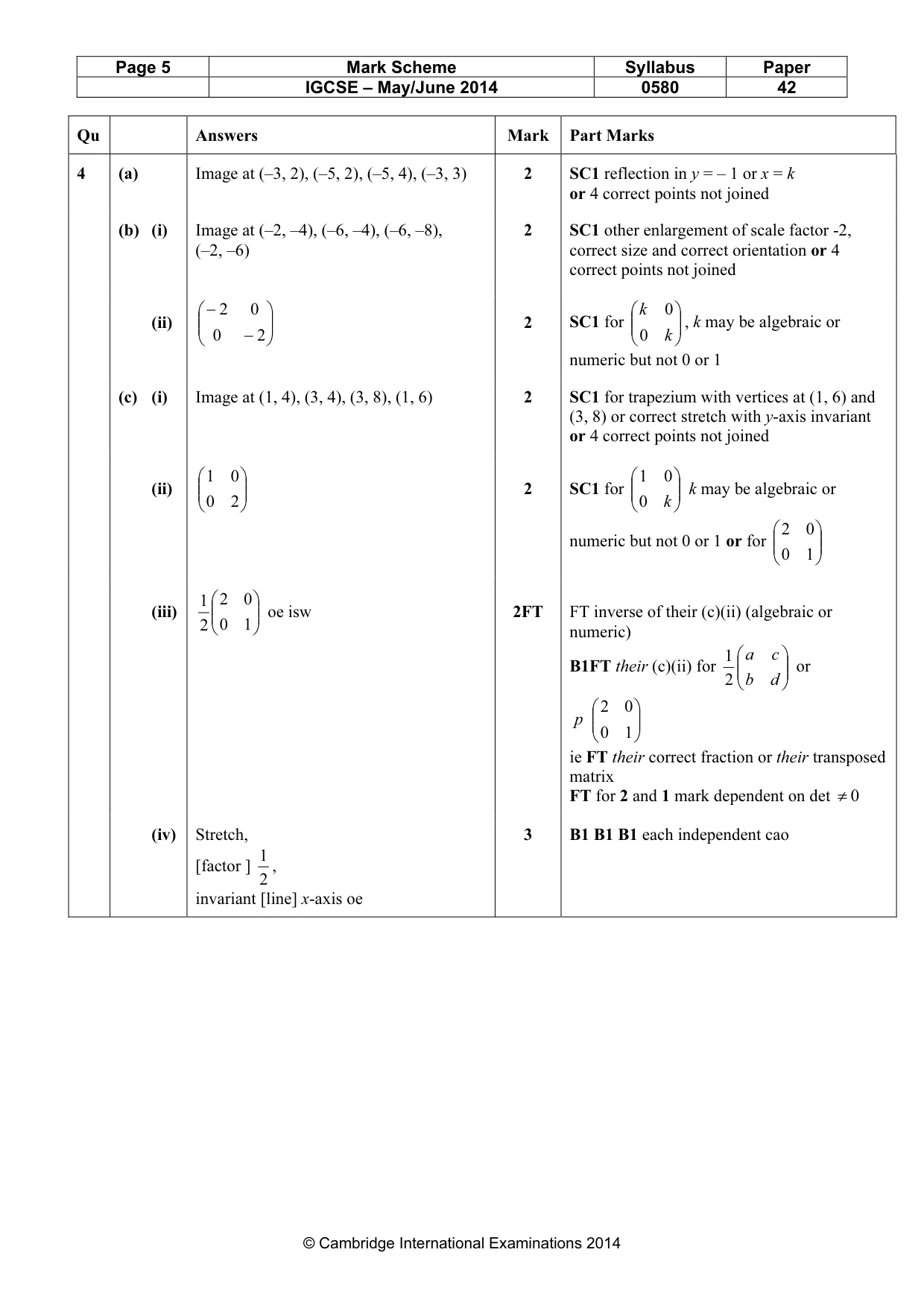 Mark scheme, page 5 of 10