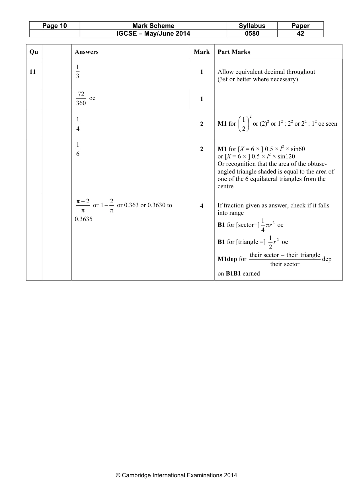 Mark scheme, page 10 of 10