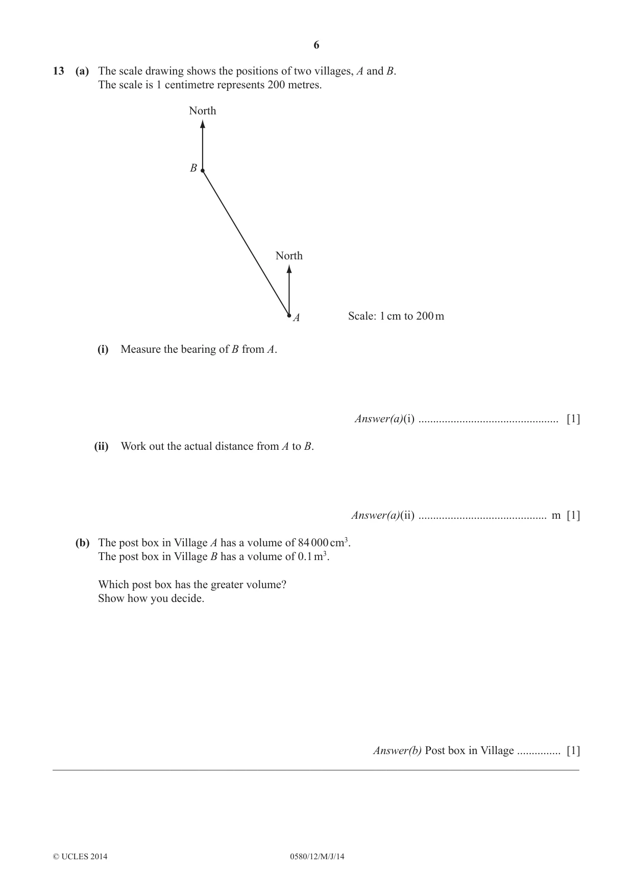 Cambridge IGCSE Mathematics 0580 2014 May/June Paper 1 · Variant 2 question paper, page 6 of 12