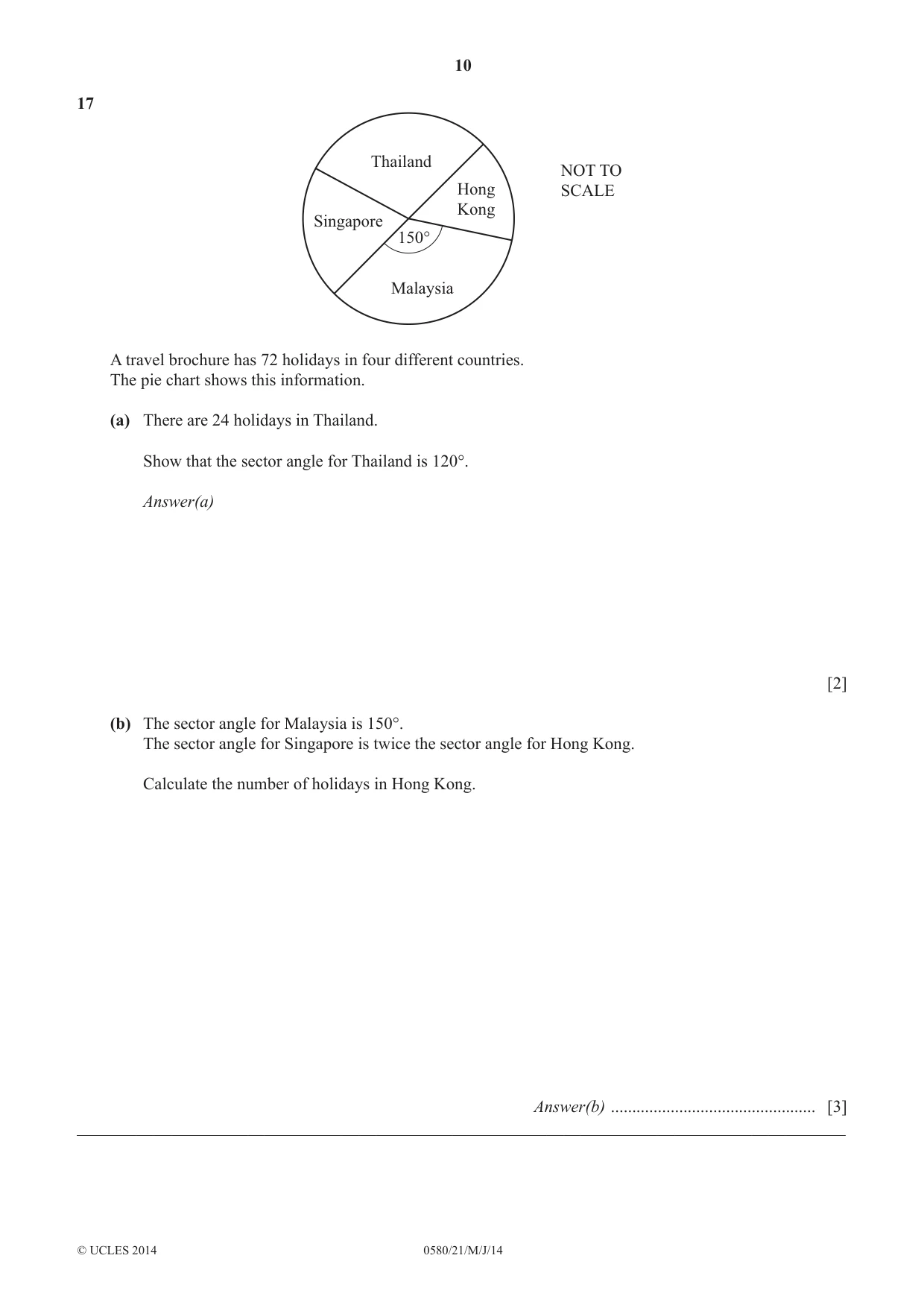 Cambridge IGCSE Mathematics 0580 2014 May/June Paper 2 · Variant 1 question paper, page 10 of 12