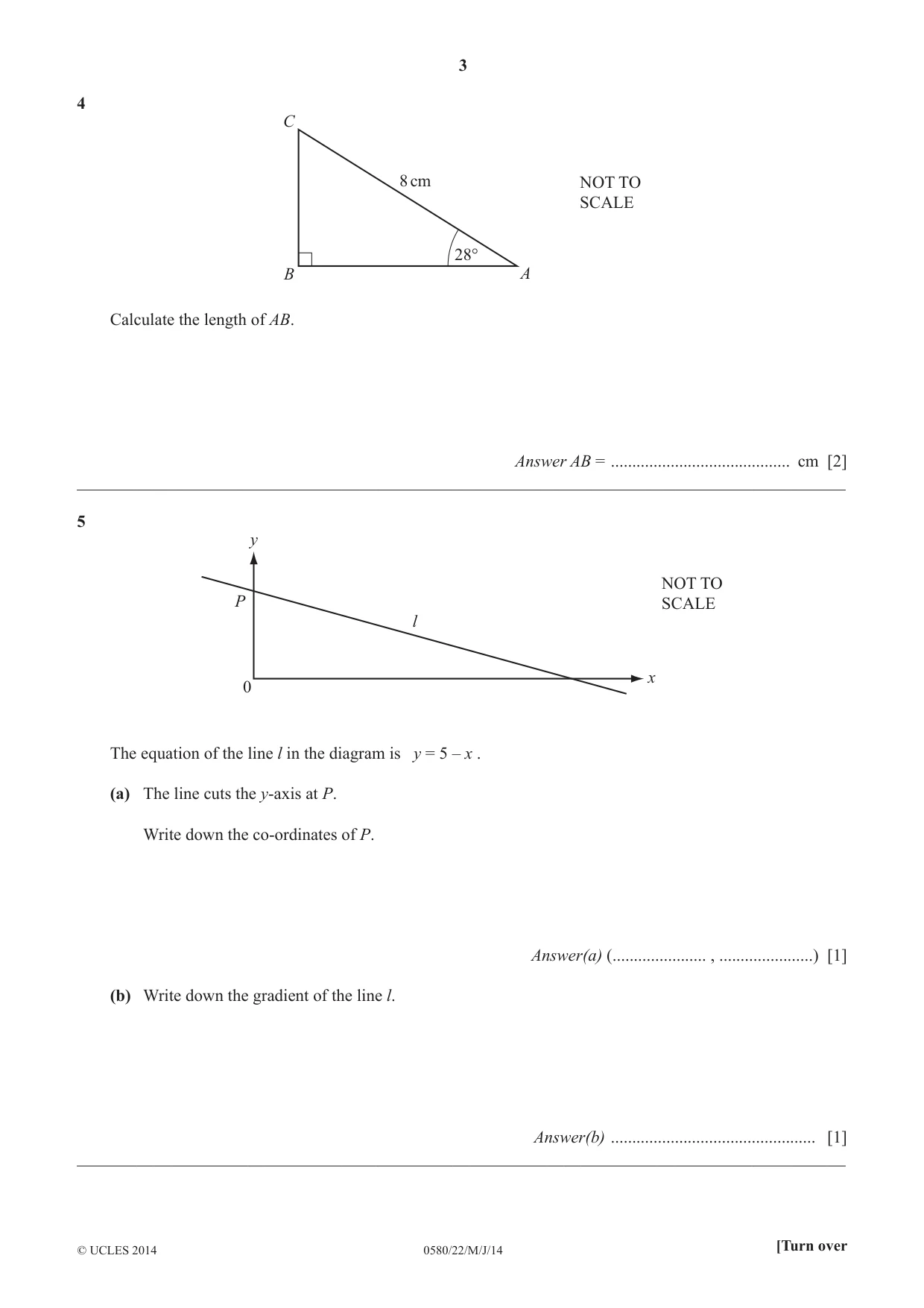 Cambridge IGCSE Mathematics 0580 2014 May/June Paper 2 · Variant 2 question paper, page 3 of 12