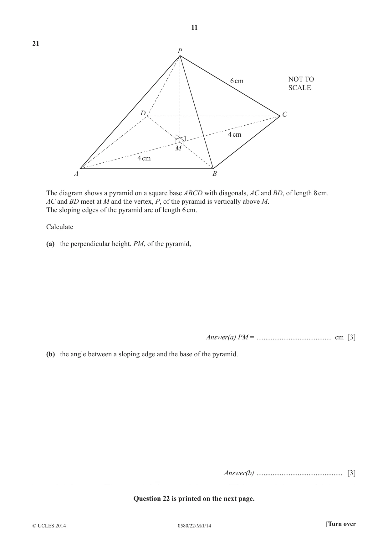 Cambridge IGCSE Mathematics 0580 2014 May/June Paper 2 · Variant 2 question paper, page 11 of 12