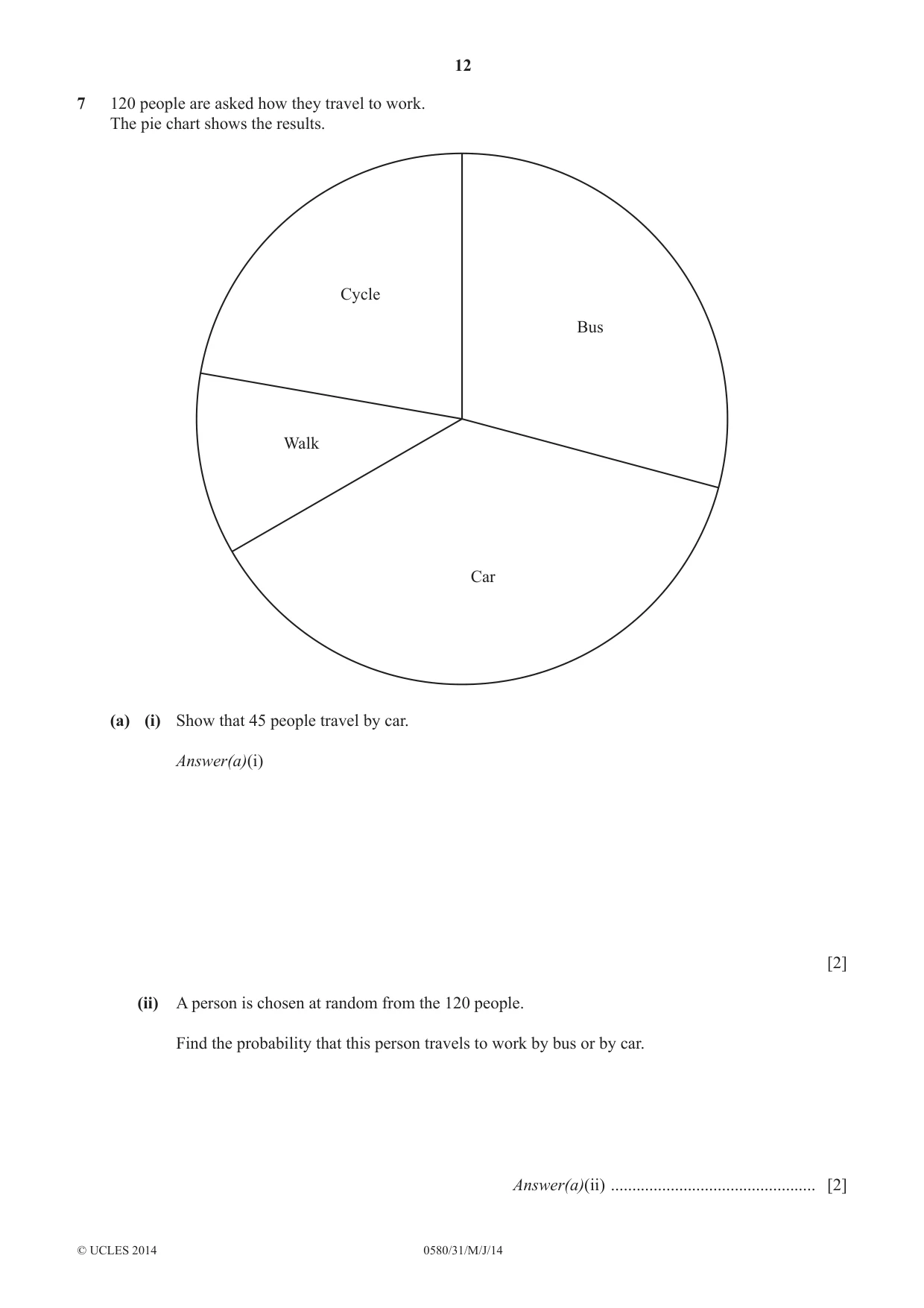 Cambridge IGCSE Mathematics 0580 2014 May/June Paper 3 · Variant 1 question paper, page 12 of 16