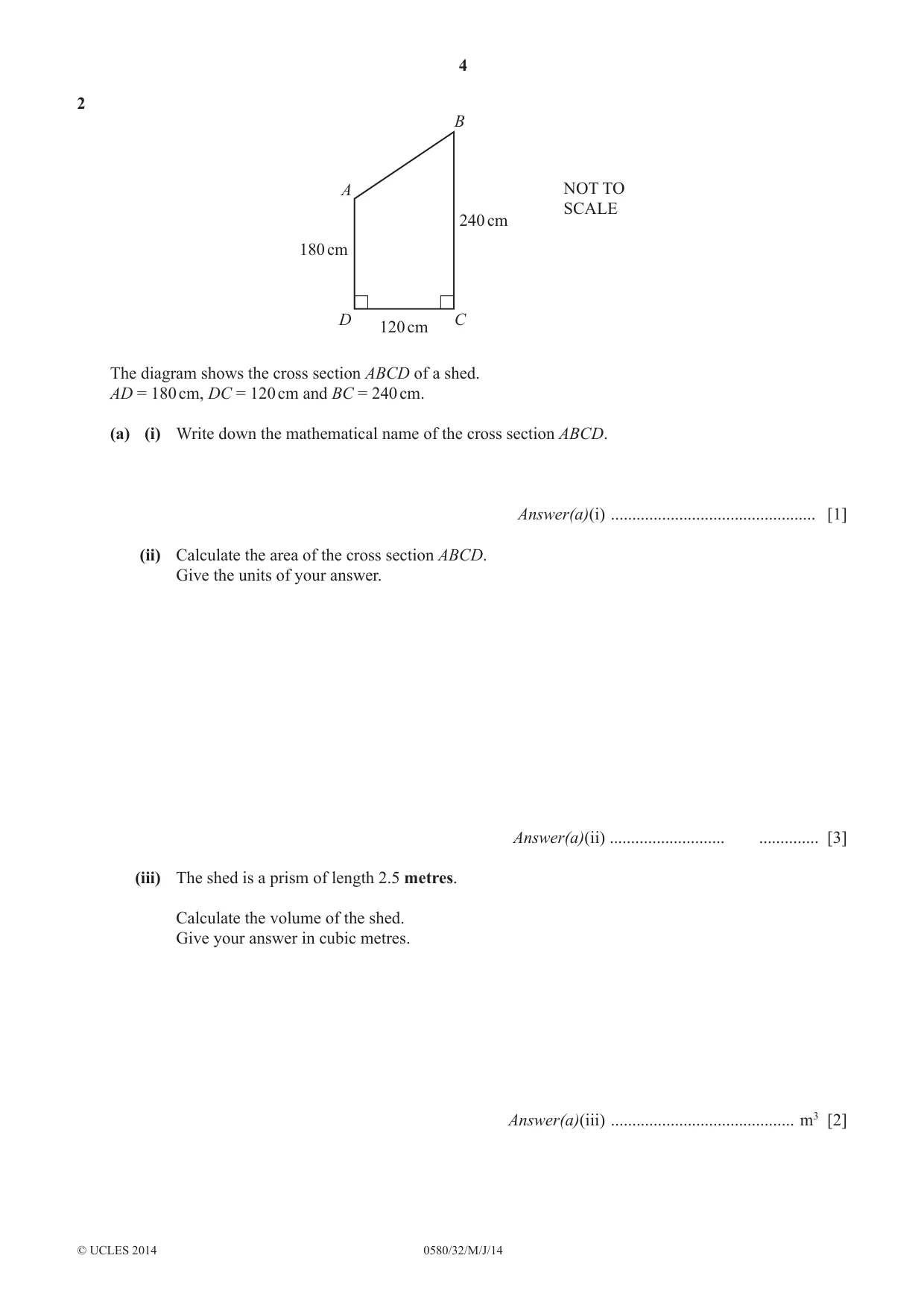 Cambridge IGCSE Mathematics 0580 2014 May/June Paper 3 · Variant 2 question paper, page 4 of 16