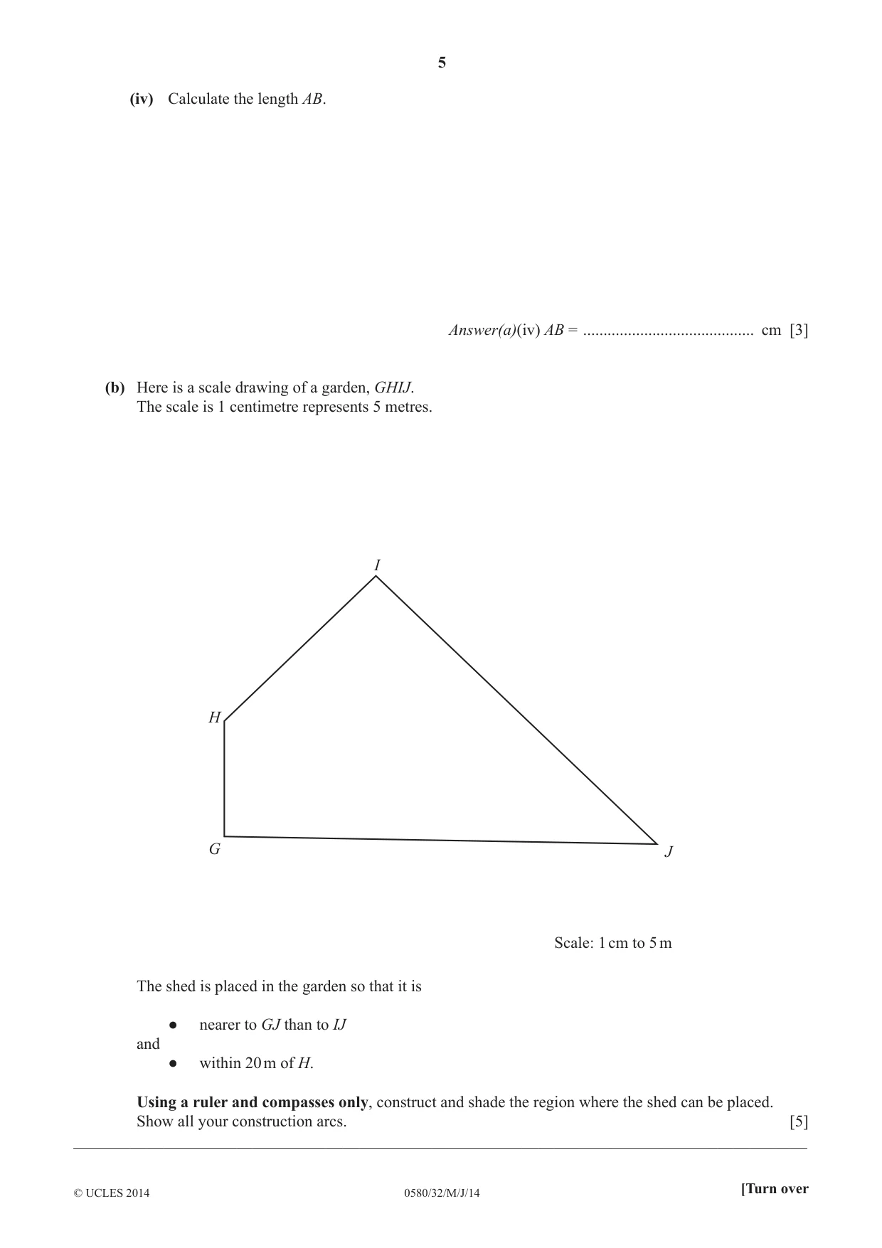 Cambridge IGCSE Mathematics 0580 2014 May/June Paper 3 · Variant 2 question paper, page 5 of 16