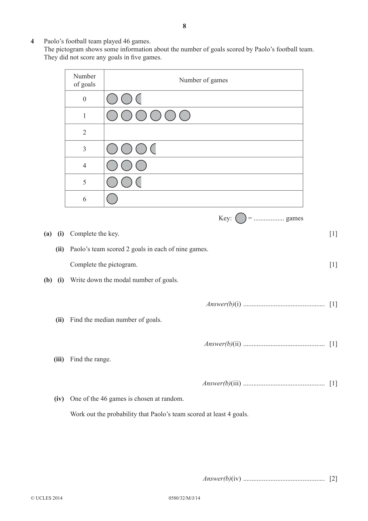 Cambridge IGCSE Mathematics 0580 2014 May/June Paper 3 · Variant 2 question paper, page 8 of 16