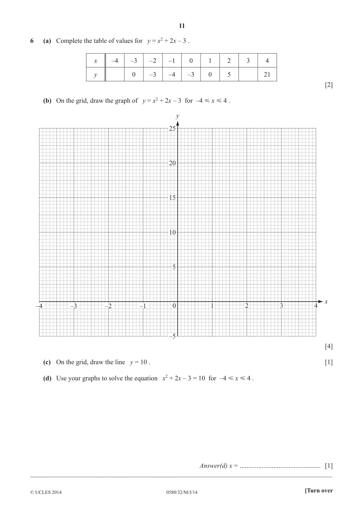 Cambridge IGCSE Mathematics 0580 2014 May/June Paper 3 · Variant 2 question paper, page 11 of 16