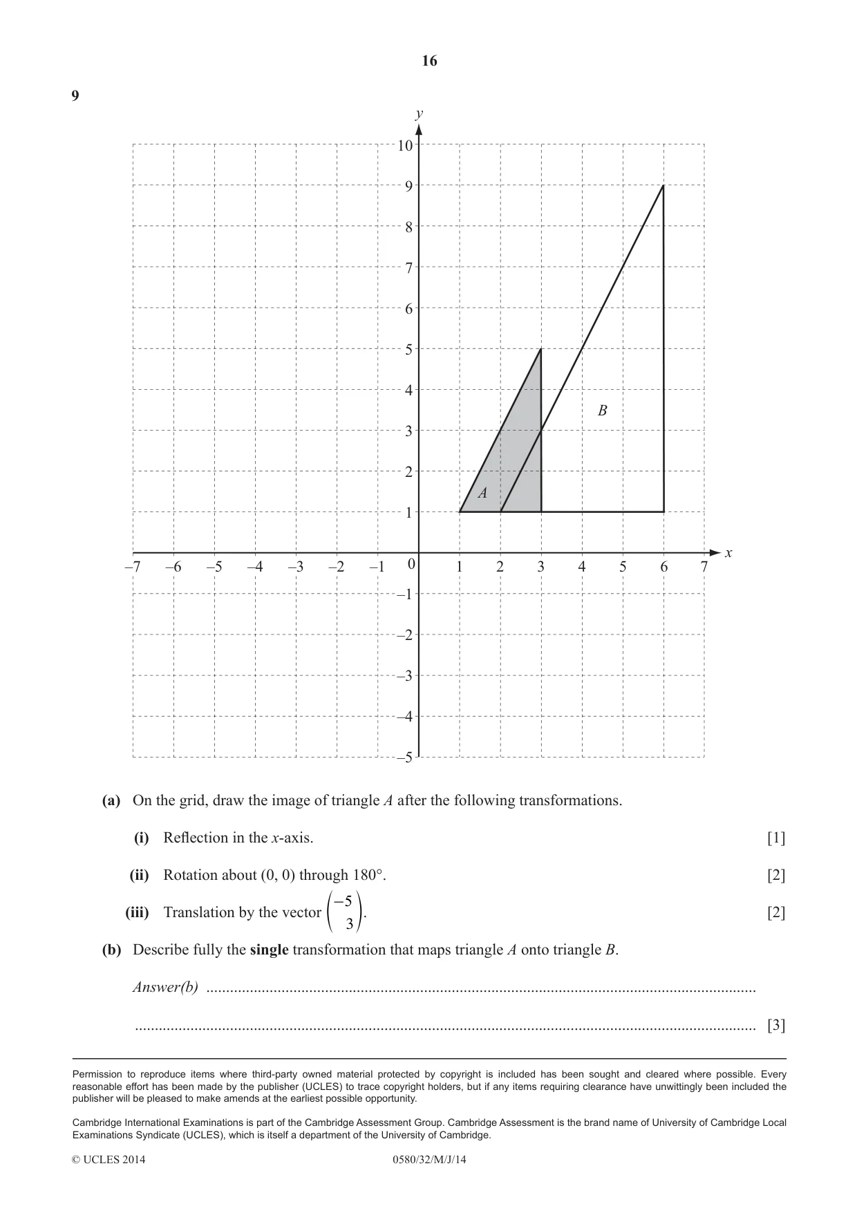 Cambridge IGCSE Mathematics 0580 2014 May/June Paper 3 · Variant 2 question paper, page 16 of 16