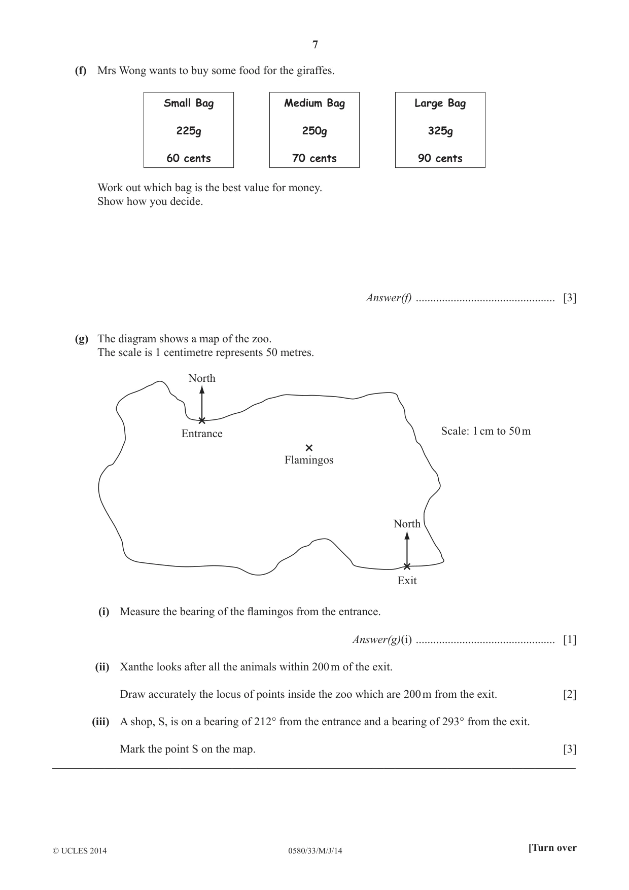 Cambridge IGCSE Mathematics 0580 2014 May/June Paper 3 · Variant 3 question paper, page 7 of 16