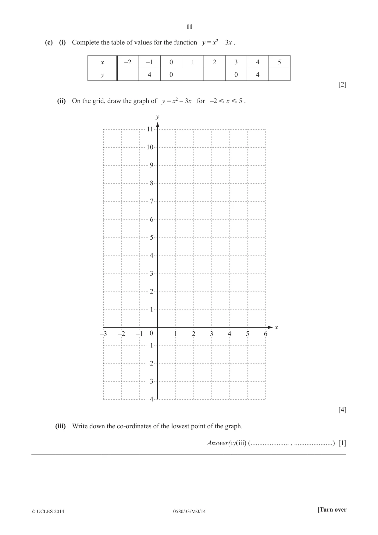 Cambridge IGCSE Mathematics 0580 2014 May/June Paper 3 · Variant 3 question paper, page 11 of 16