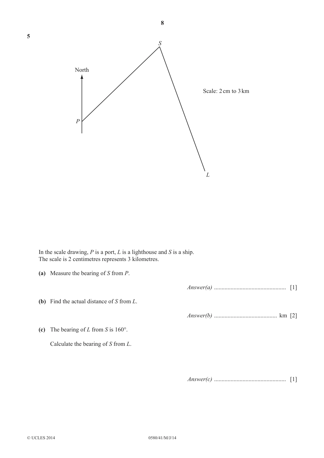 Cambridge IGCSE Mathematics 0580 2014 May/June Paper 4 · Variant 1 question paper, page 8 of 20