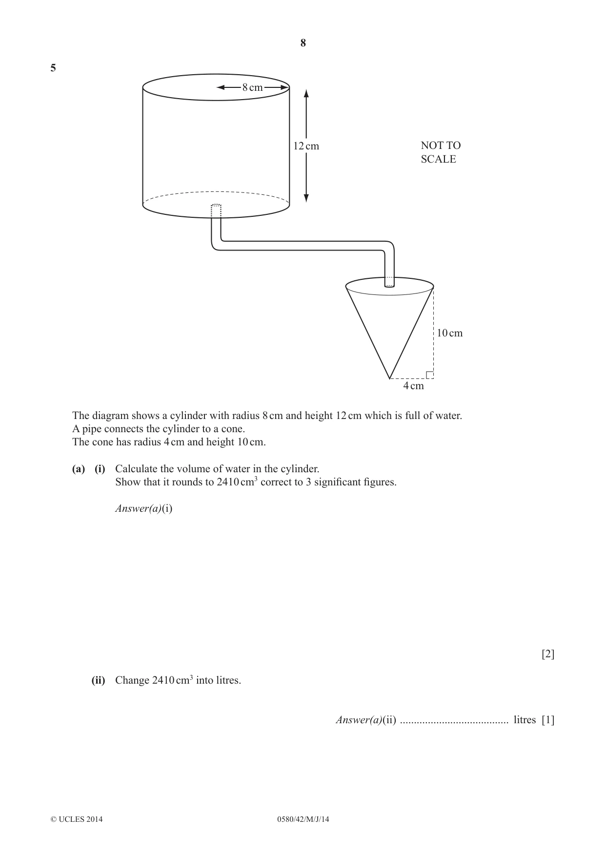 Cambridge IGCSE Mathematics 0580 2014 May/June Paper 4 · Variant 2 question paper, page 8 of 16
