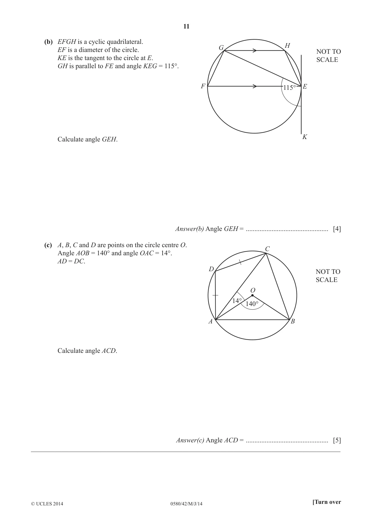 Cambridge IGCSE Mathematics 0580 2014 May/June Paper 4 · Variant 2 question paper, page 11 of 16
