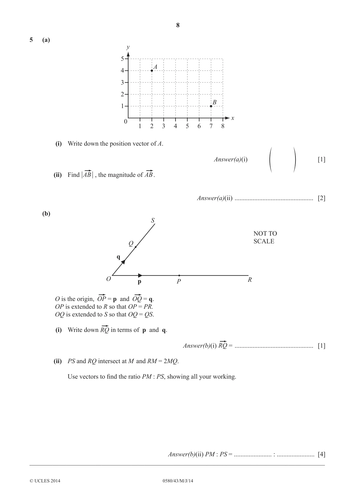 Cambridge IGCSE Mathematics 0580 2014 May/June Paper 4 · Variant 3 question paper, page 8 of 16