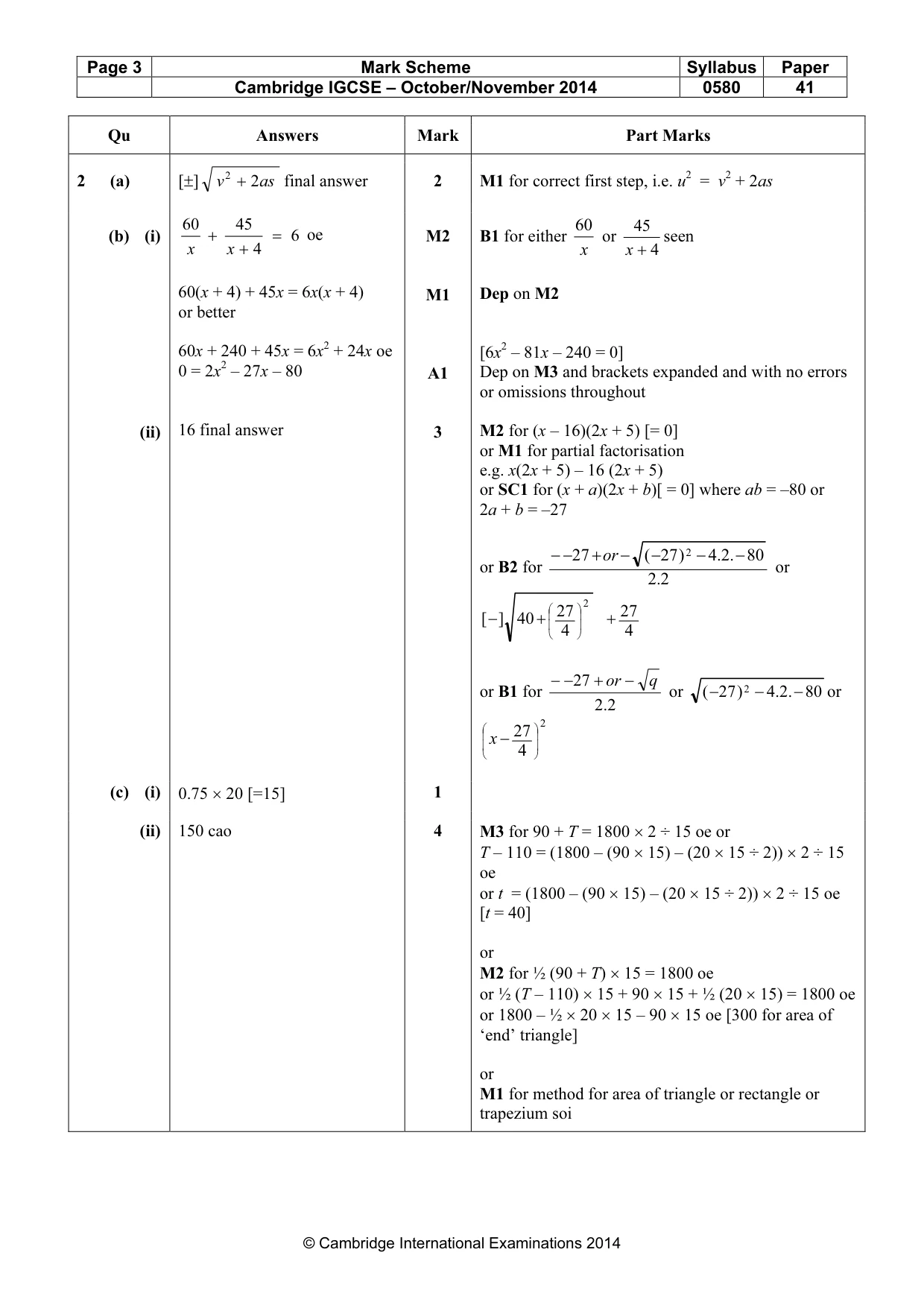 Mark scheme, page 3 of 8