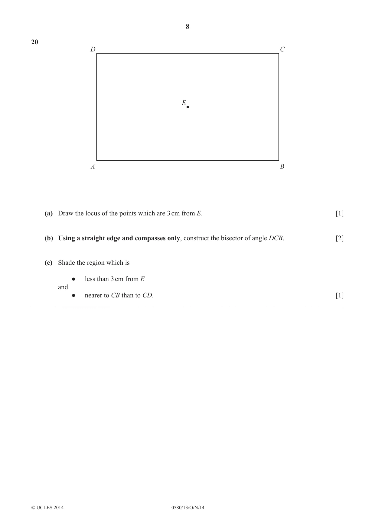Cambridge IGCSE Mathematics 0580 2014 Oct/Nov Paper 1 · Variant 3 question paper, page 8 of 12