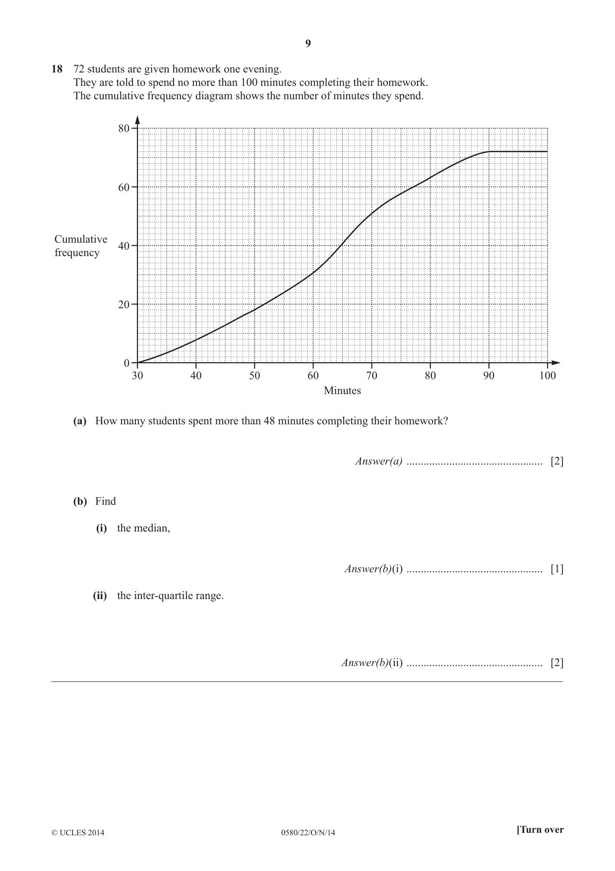 Cambridge IGCSE Mathematics 0580 2014 Oct/Nov Paper 2 · Variant 2 question paper, page 9 of 12