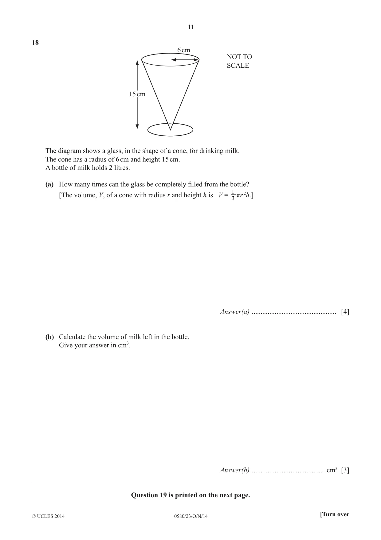Cambridge IGCSE Mathematics 0580 2014 Oct/Nov Paper 2 · Variant 3 question paper, page 11 of 12