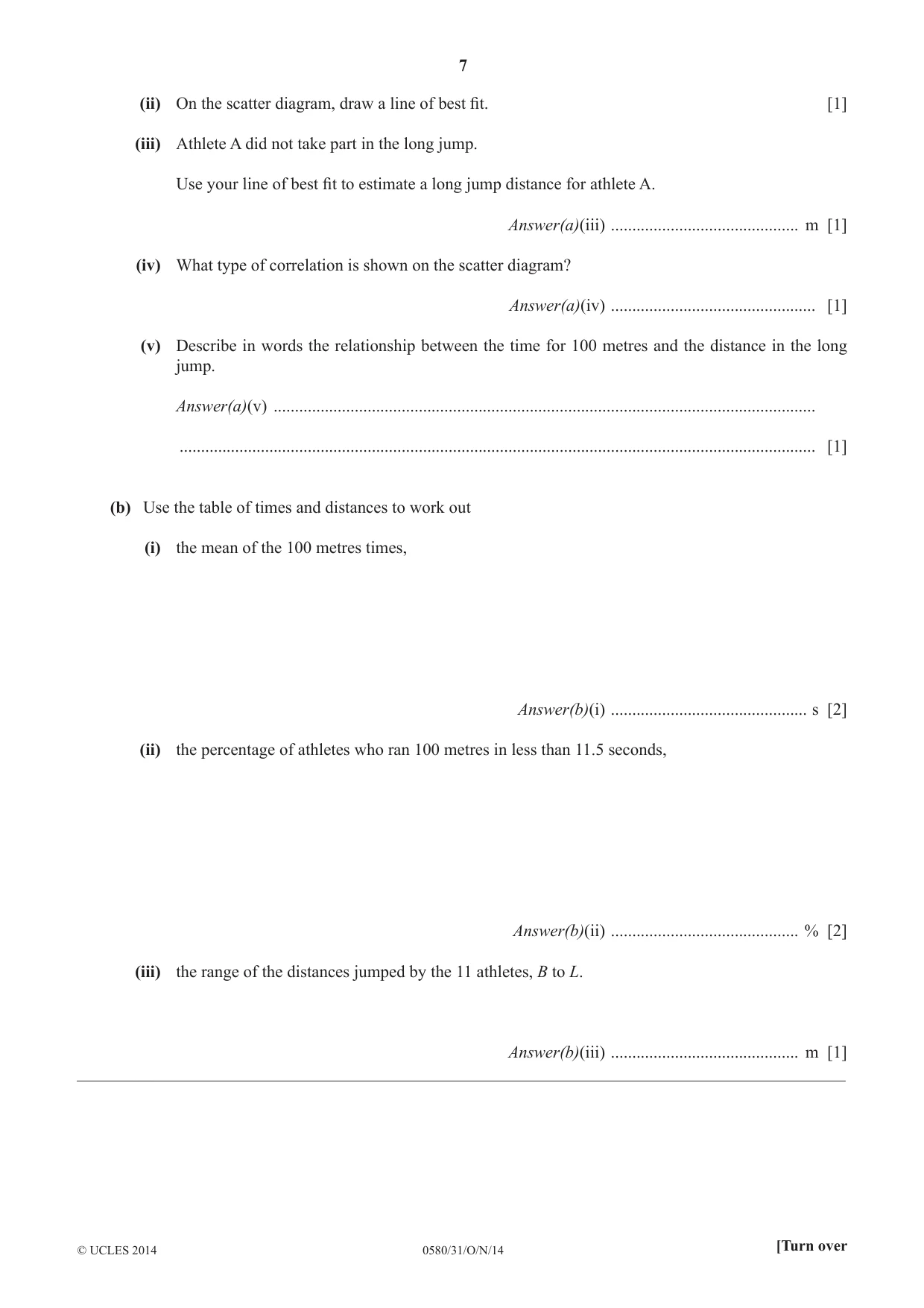 Cambridge IGCSE Mathematics 0580 2014 Oct/Nov Paper 3 · Variant 1 question paper, page 7 of 16
