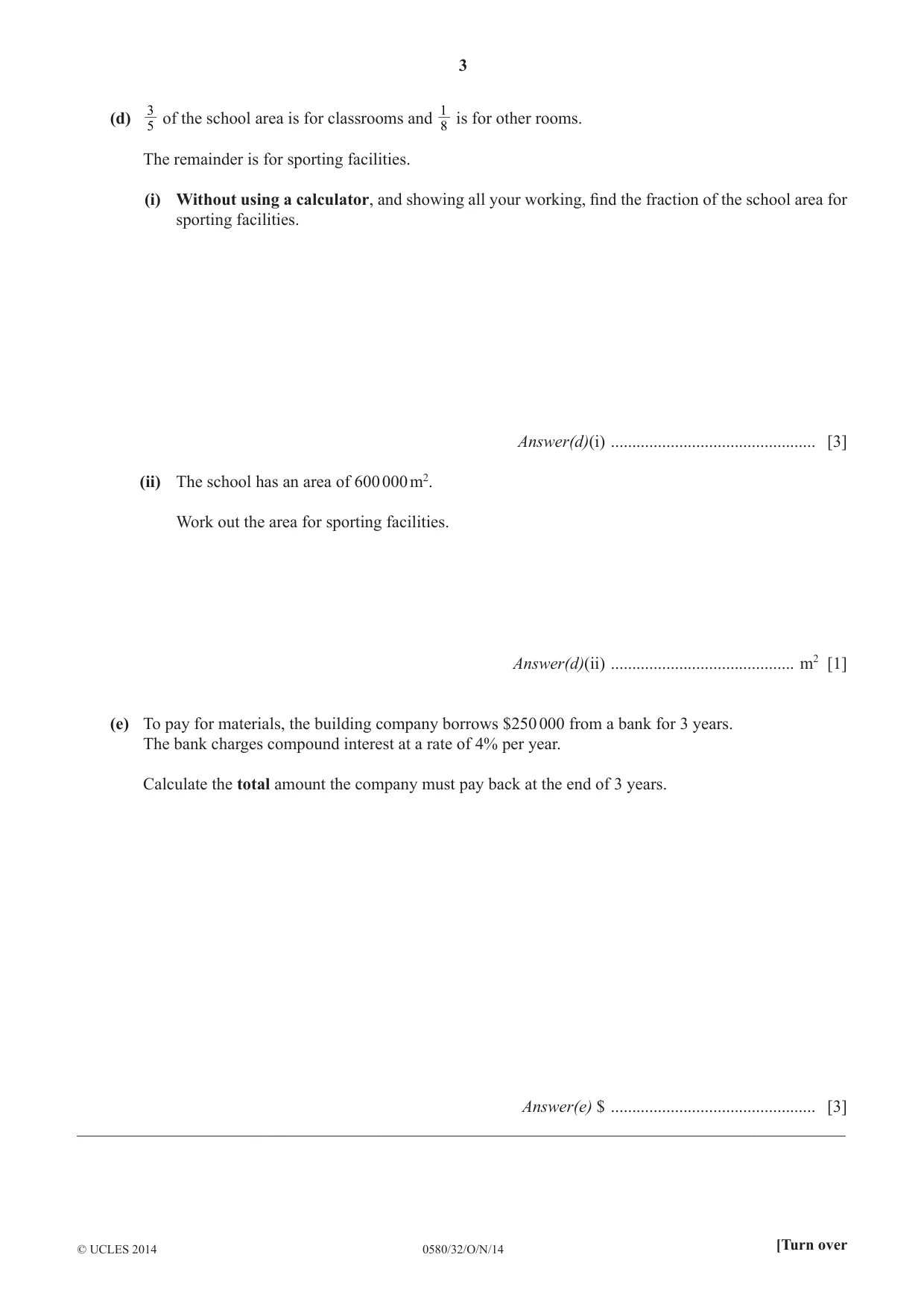 Cambridge IGCSE Mathematics 0580 2014 Oct/Nov Paper 3 · Variant 2 question paper, page 3 of 16