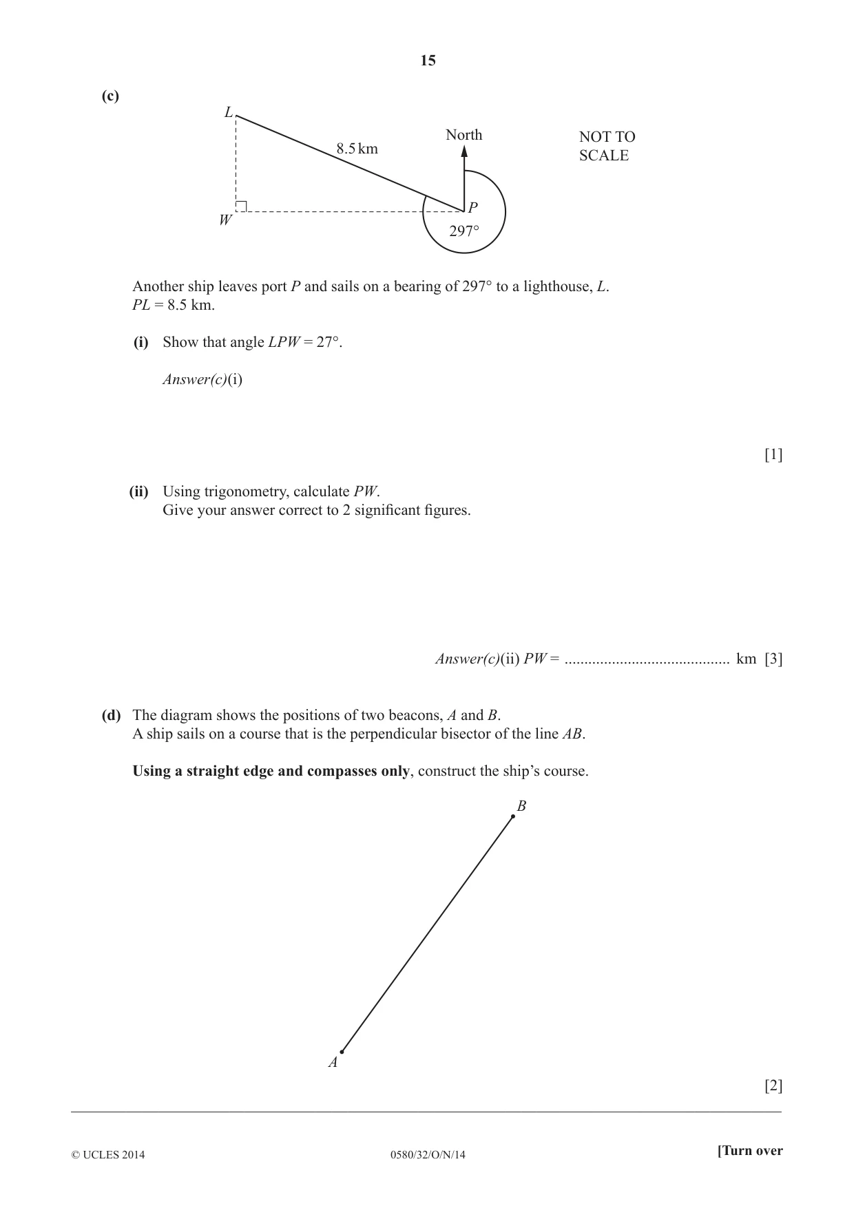 Cambridge IGCSE Mathematics 0580 2014 Oct/Nov Paper 3 · Variant 2 question paper, page 15 of 16