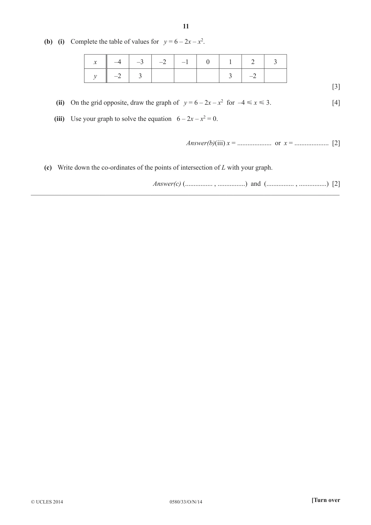 Cambridge IGCSE Mathematics 0580 2014 Oct/Nov Paper 3 · Variant 3 question paper, page 11 of 16