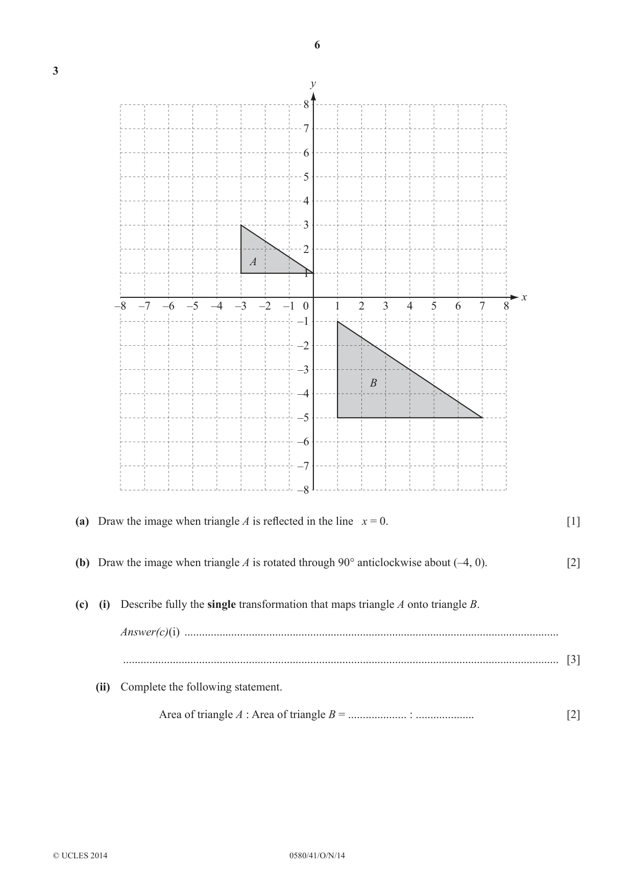 Cambridge IGCSE Mathematics 0580 2014 Oct/Nov Paper 4 · Variant 1 question paper, page 6 of 20