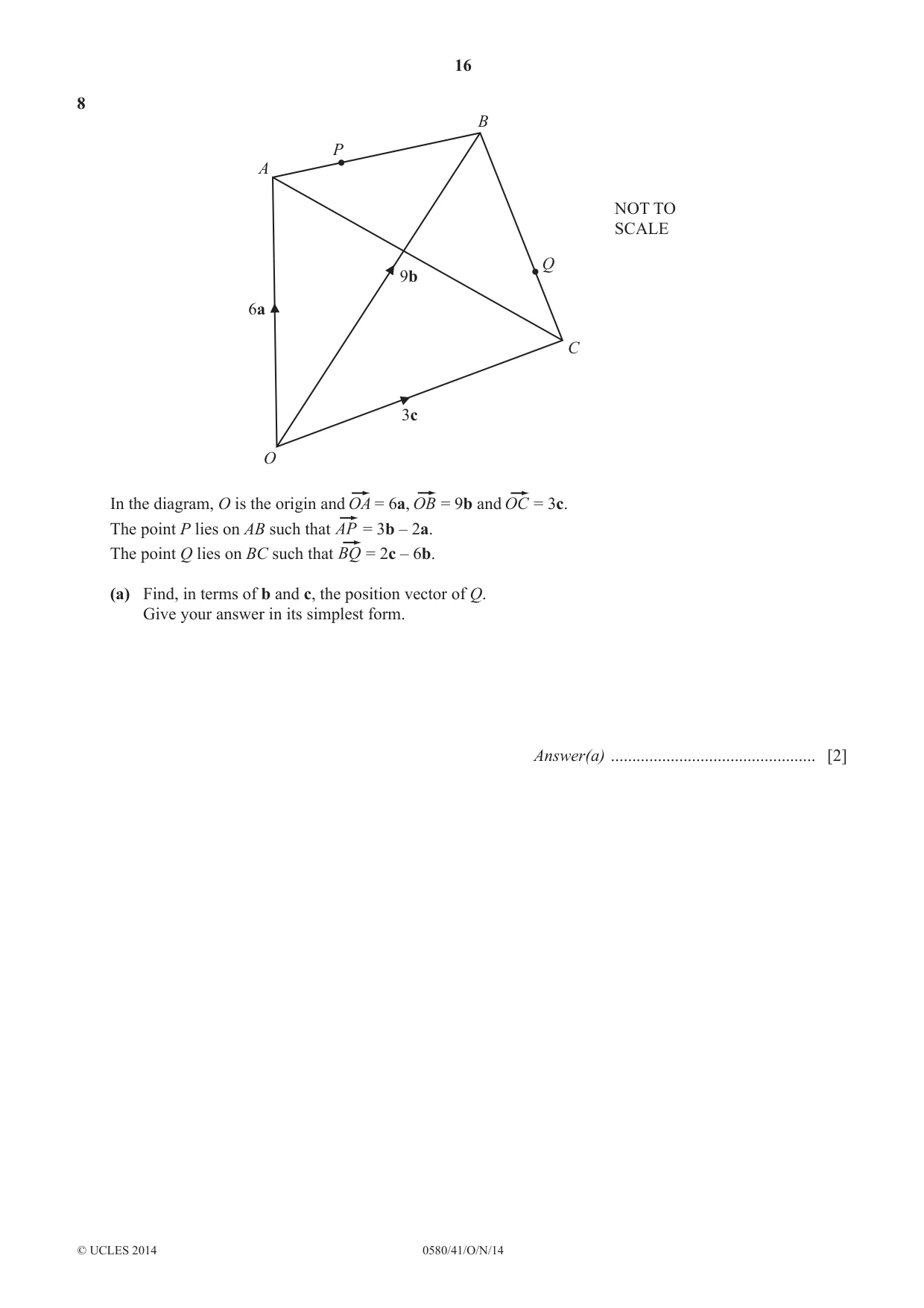 Cambridge IGCSE Mathematics 0580 2014 Oct/Nov Paper 4 · Variant 1 question paper, page 16 of 20