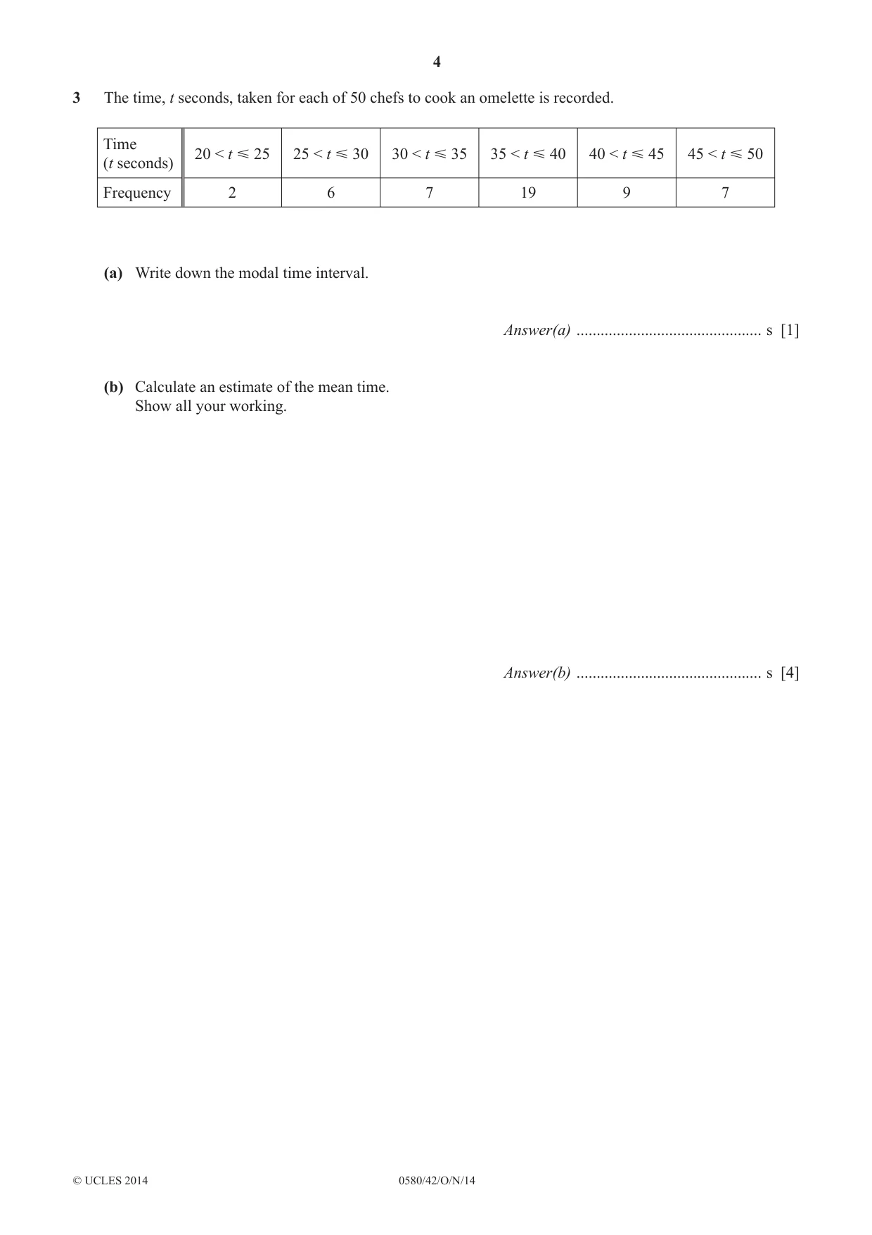 Cambridge IGCSE Mathematics 0580 2014 Oct/Nov Paper 4 · Variant 2 question paper, page 4 of 20
