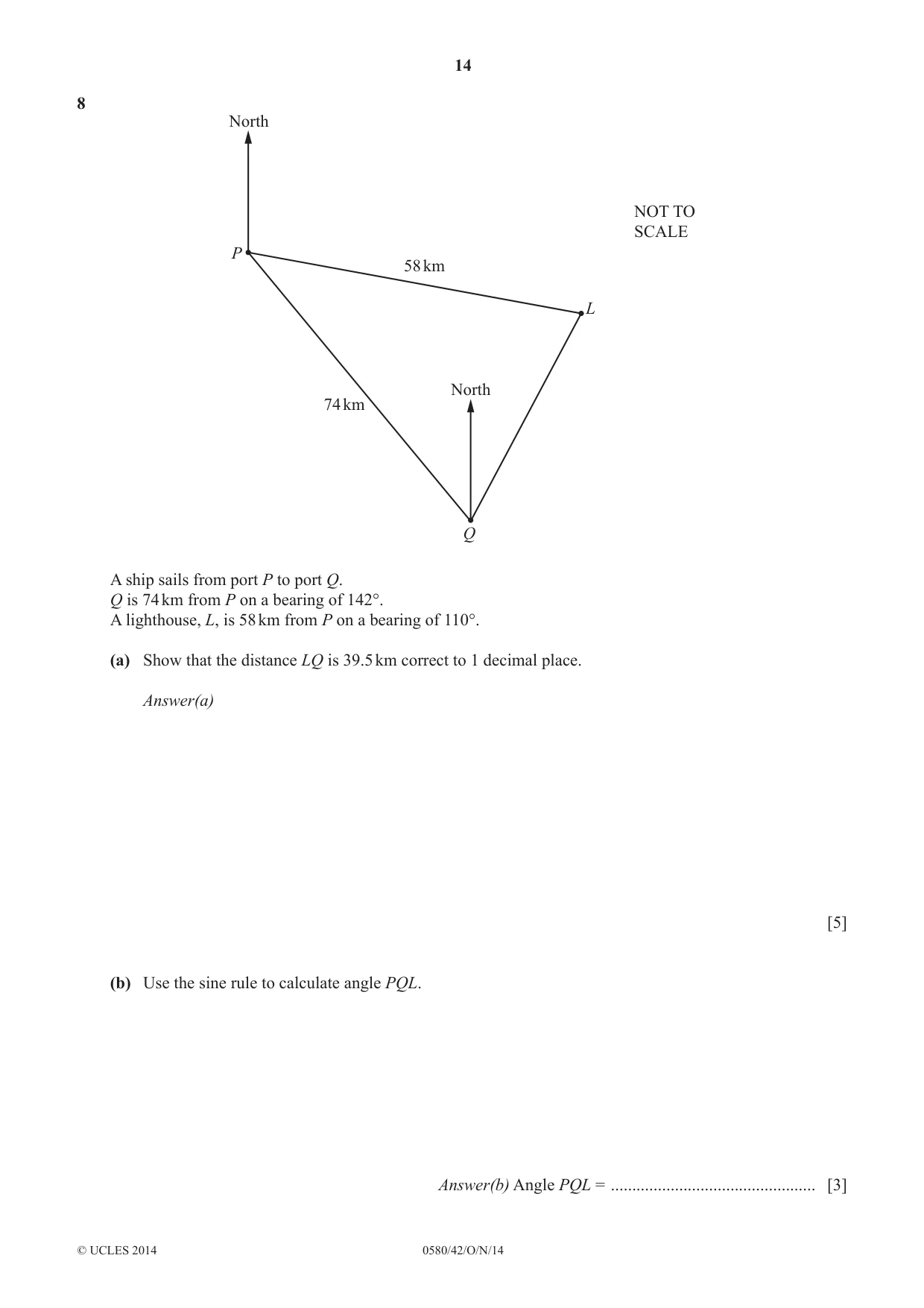 Cambridge IGCSE Mathematics 0580 2014 Oct/Nov Paper 4 · Variant 2 question paper, page 14 of 20