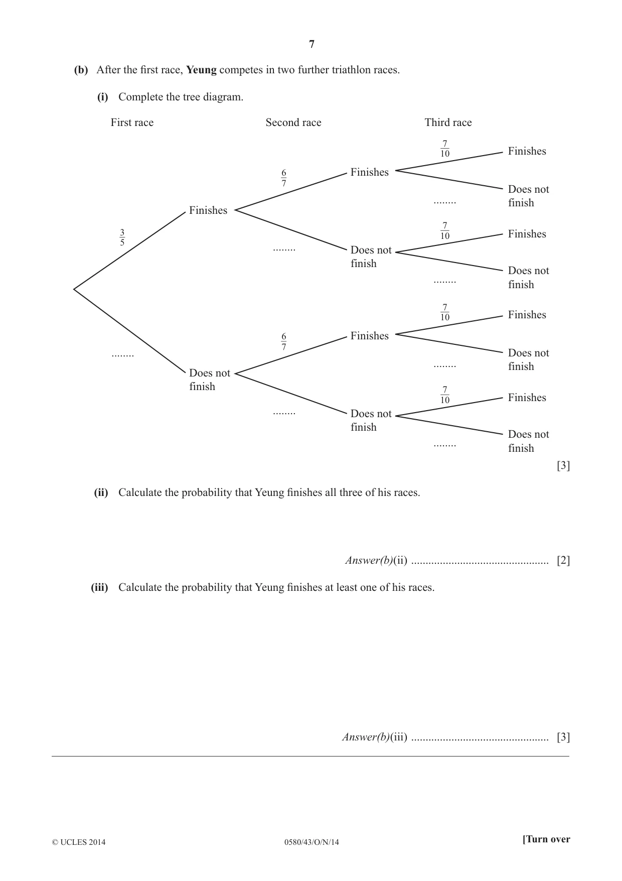 Cambridge IGCSE Mathematics 0580 2014 Oct/Nov Paper 4 · Variant 3 question paper, page 7 of 16