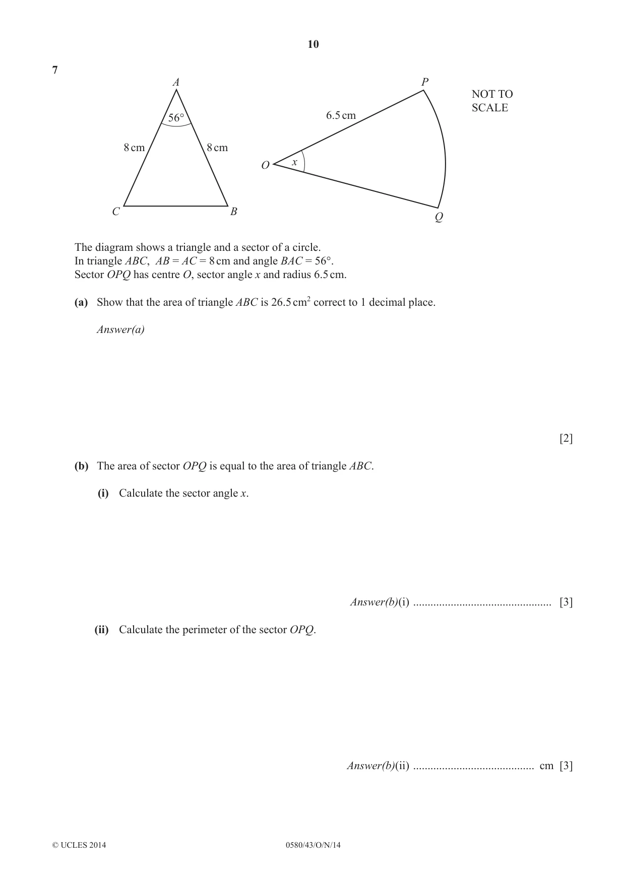 Cambridge IGCSE Mathematics 0580 2014 Oct/Nov Paper 4 · Variant 3 question paper, page 10 of 16