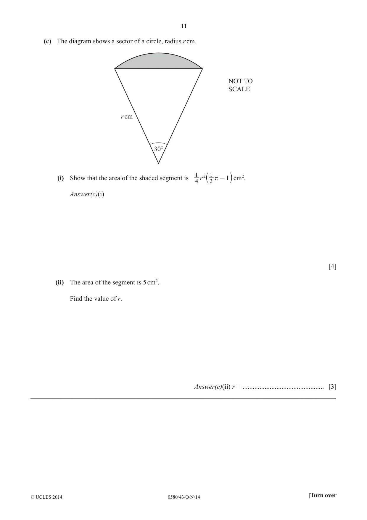 Cambridge IGCSE Mathematics 0580 2014 Oct/Nov Paper 4 · Variant 3 question paper, page 11 of 16