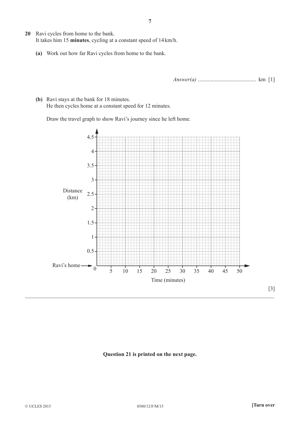 Cambridge IGCSE Mathematics 0580 2015 Feb/March Paper 1 · Variant 2 question paper, page 7 of 8