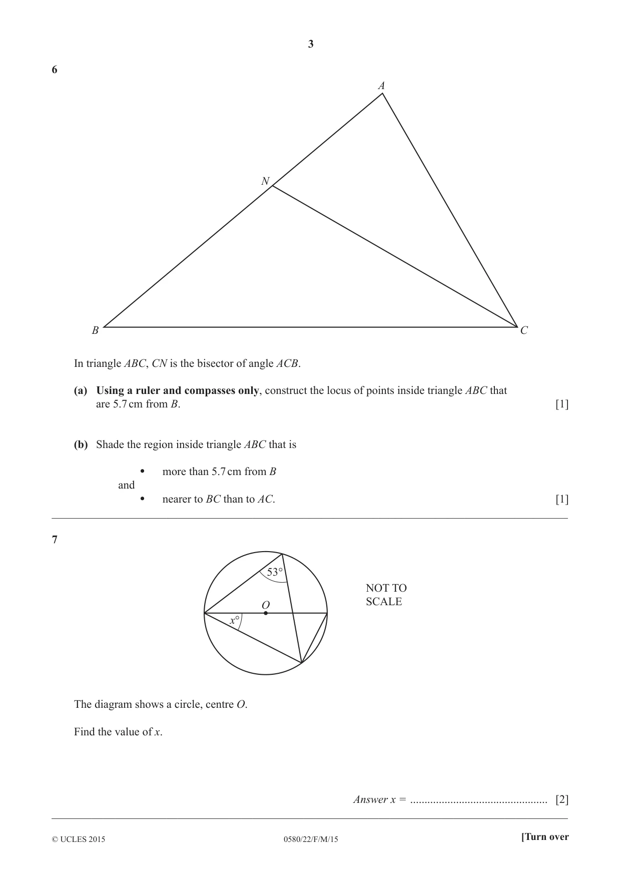 Cambridge IGCSE Mathematics 0580 2015 Feb/March Paper 2 · Variant 2 question paper, page 3 of 12
