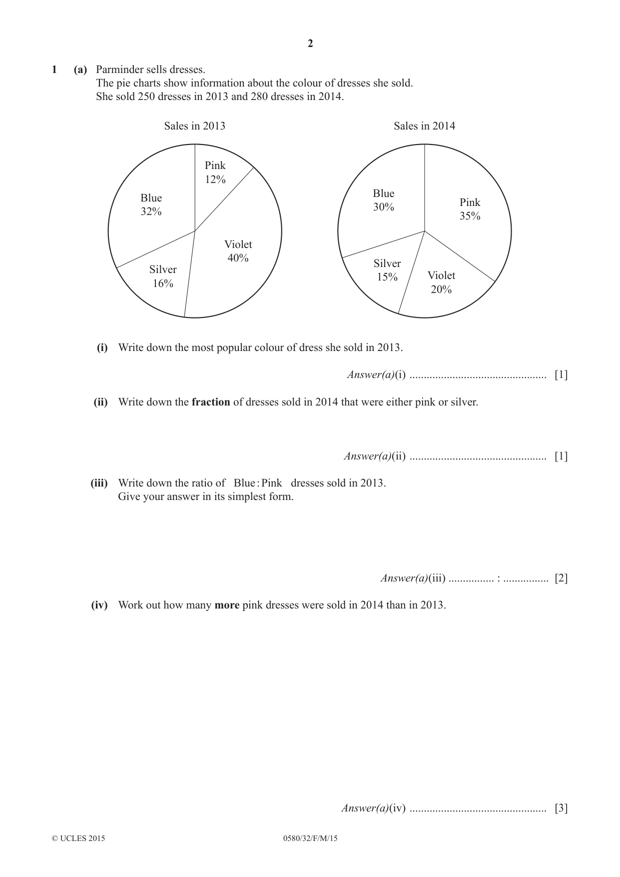 Cambridge IGCSE Mathematics 0580 2015 Feb/March Paper 3 · Variant 2 question paper, page 2 of 16