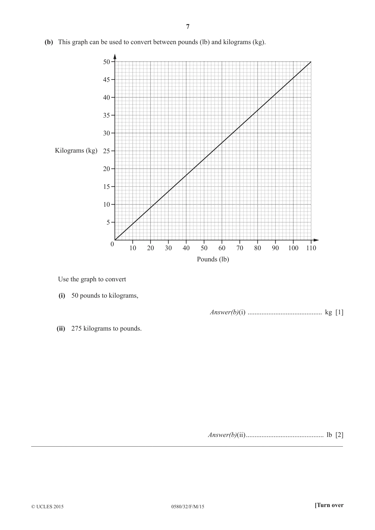 Cambridge IGCSE Mathematics 0580 2015 Feb/March Paper 3 · Variant 2 question paper, page 7 of 16
