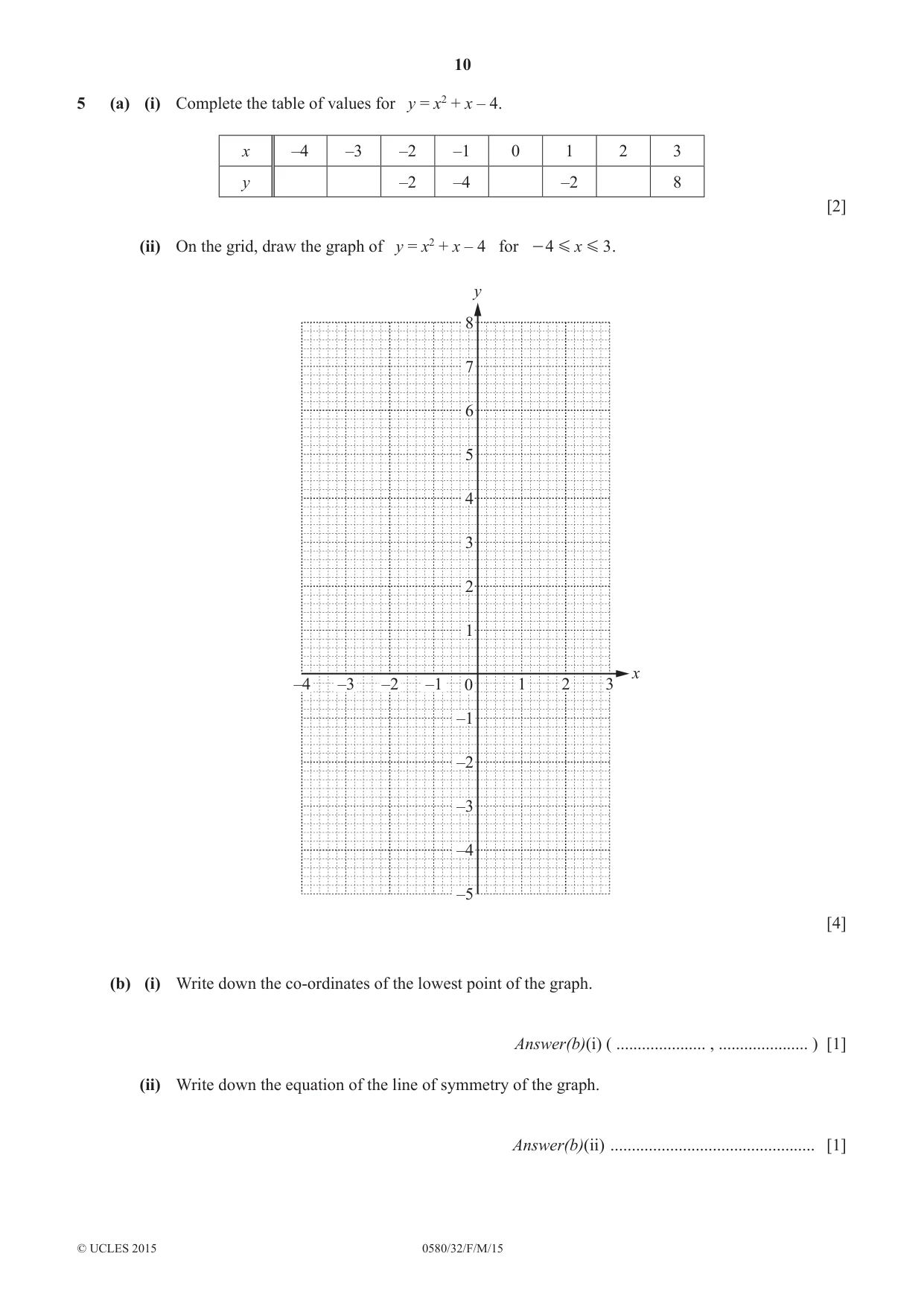 Cambridge IGCSE Mathematics 0580 2015 Feb/March Paper 3 · Variant 2 question paper, page 10 of 16