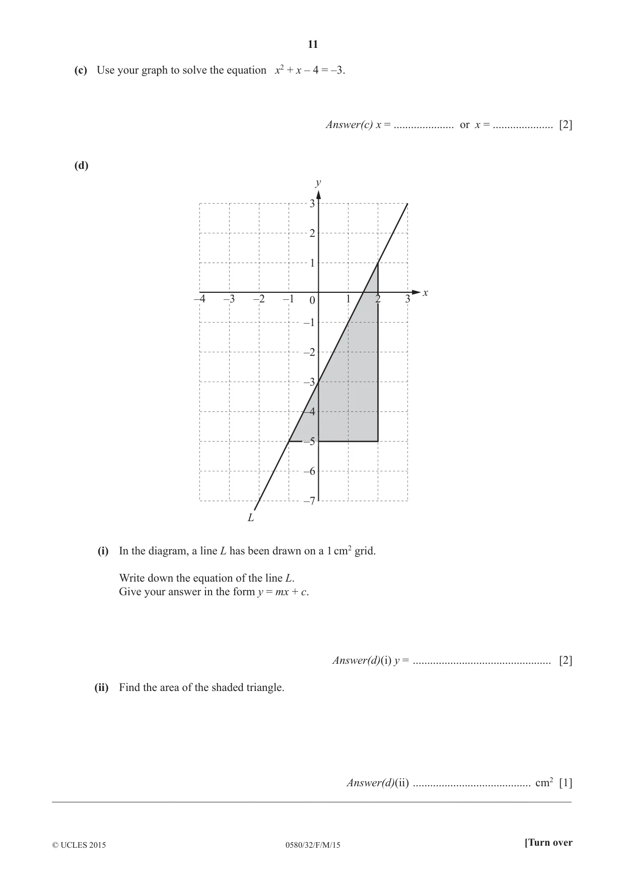 Cambridge IGCSE Mathematics 0580 2015 Feb/March Paper 3 · Variant 2 question paper, page 11 of 16