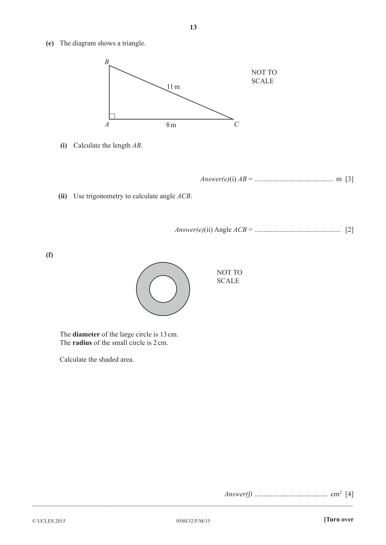 Cambridge IGCSE Mathematics 0580 2015 Feb/March Paper 3 · Variant 2 question paper, page 13 of 16