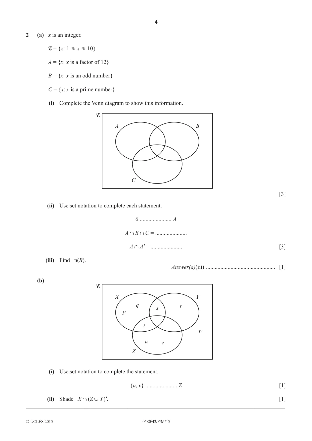 Cambridge IGCSE Mathematics 0580 2015 Feb/March Paper 4 · Variant 2 question paper, page 4 of 16