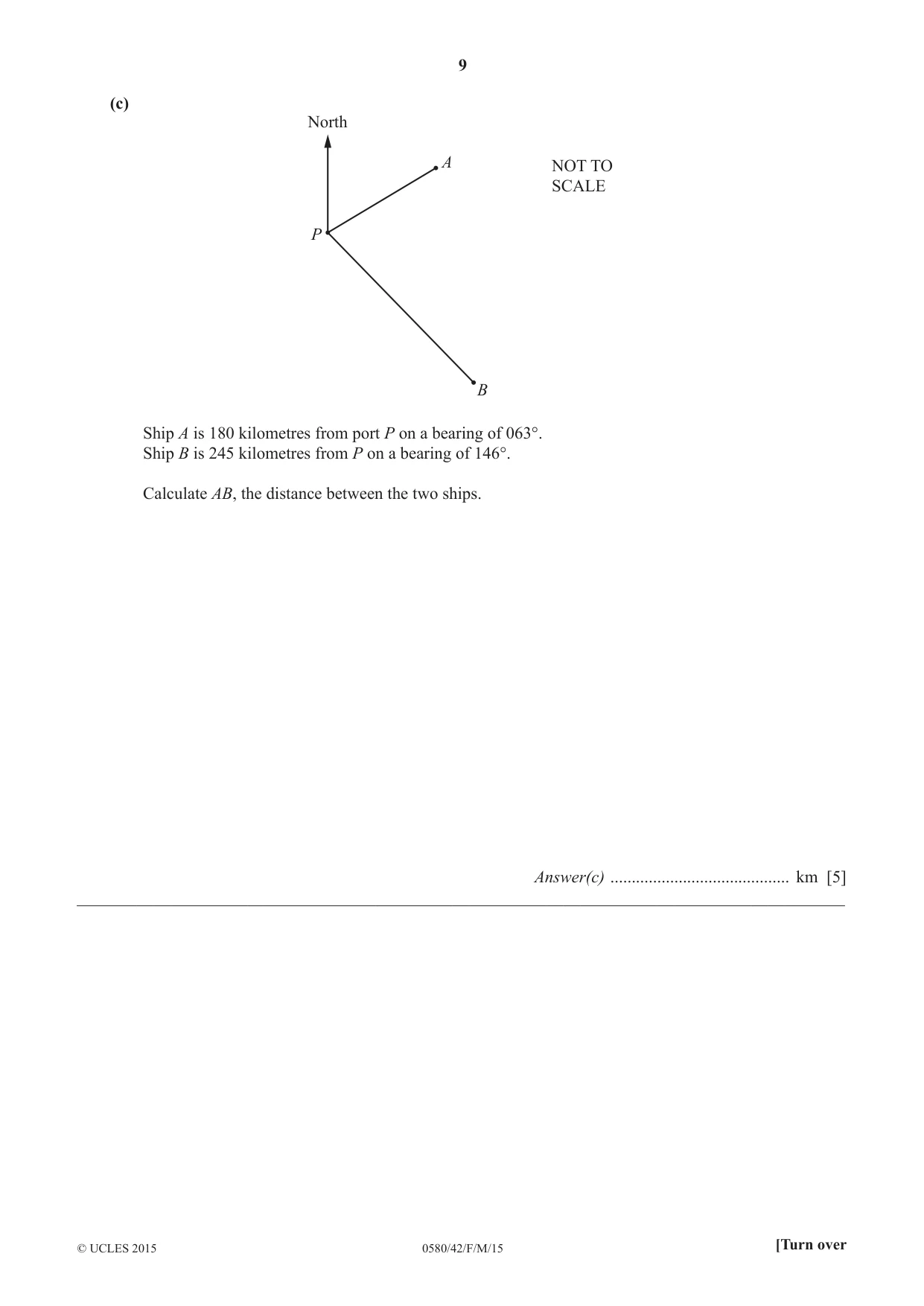 Cambridge IGCSE Mathematics 0580 2015 Feb/March Paper 4 · Variant 2 question paper, page 9 of 16