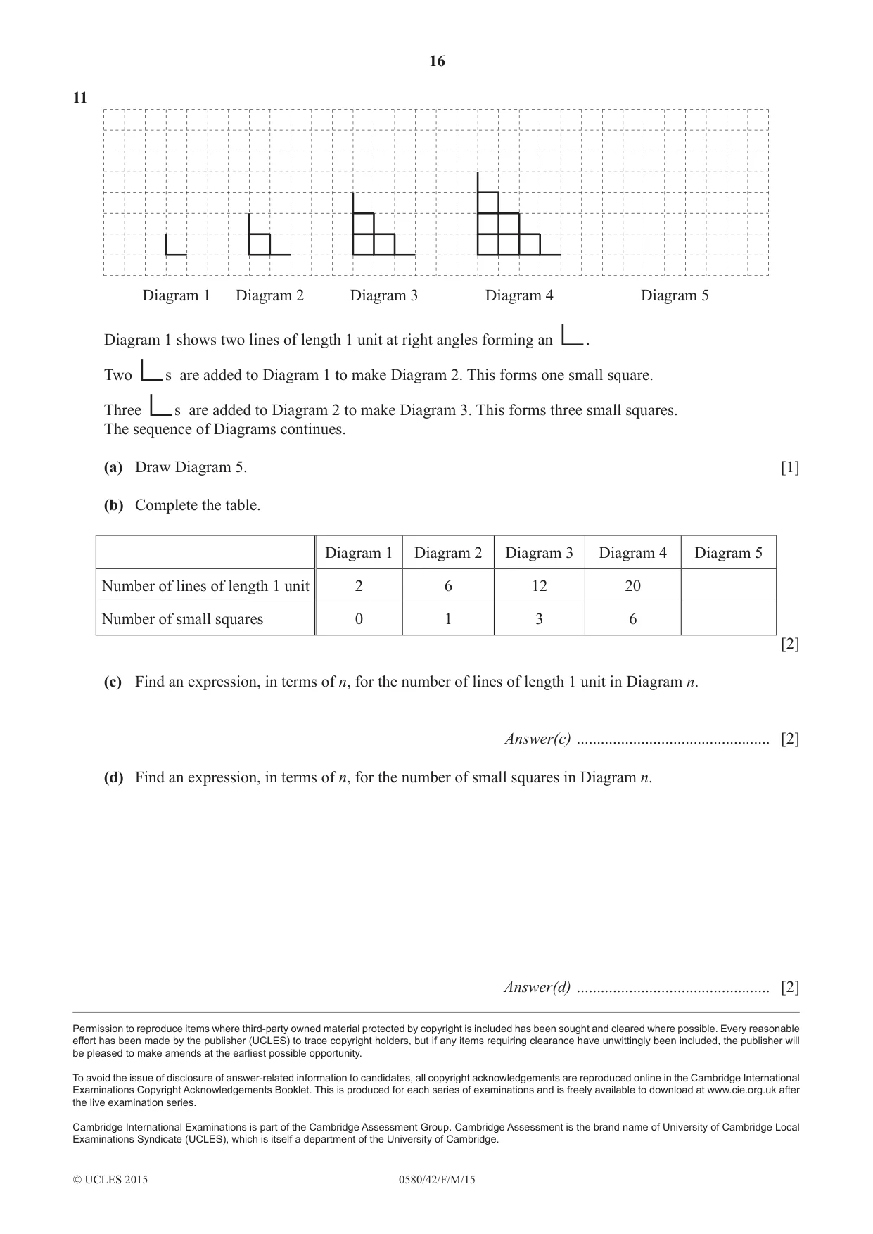 Cambridge IGCSE Mathematics 0580 2015 Feb/March Paper 4 · Variant 2 question paper, page 16 of 16