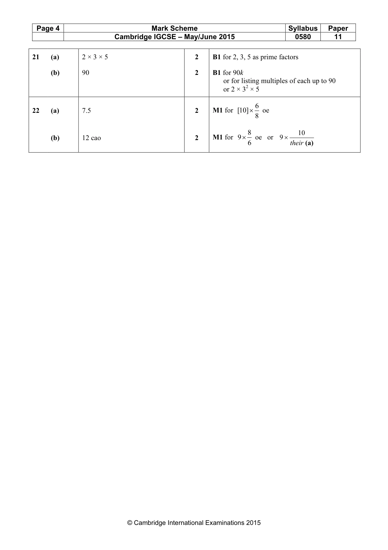 Mark scheme, page 4 of 4