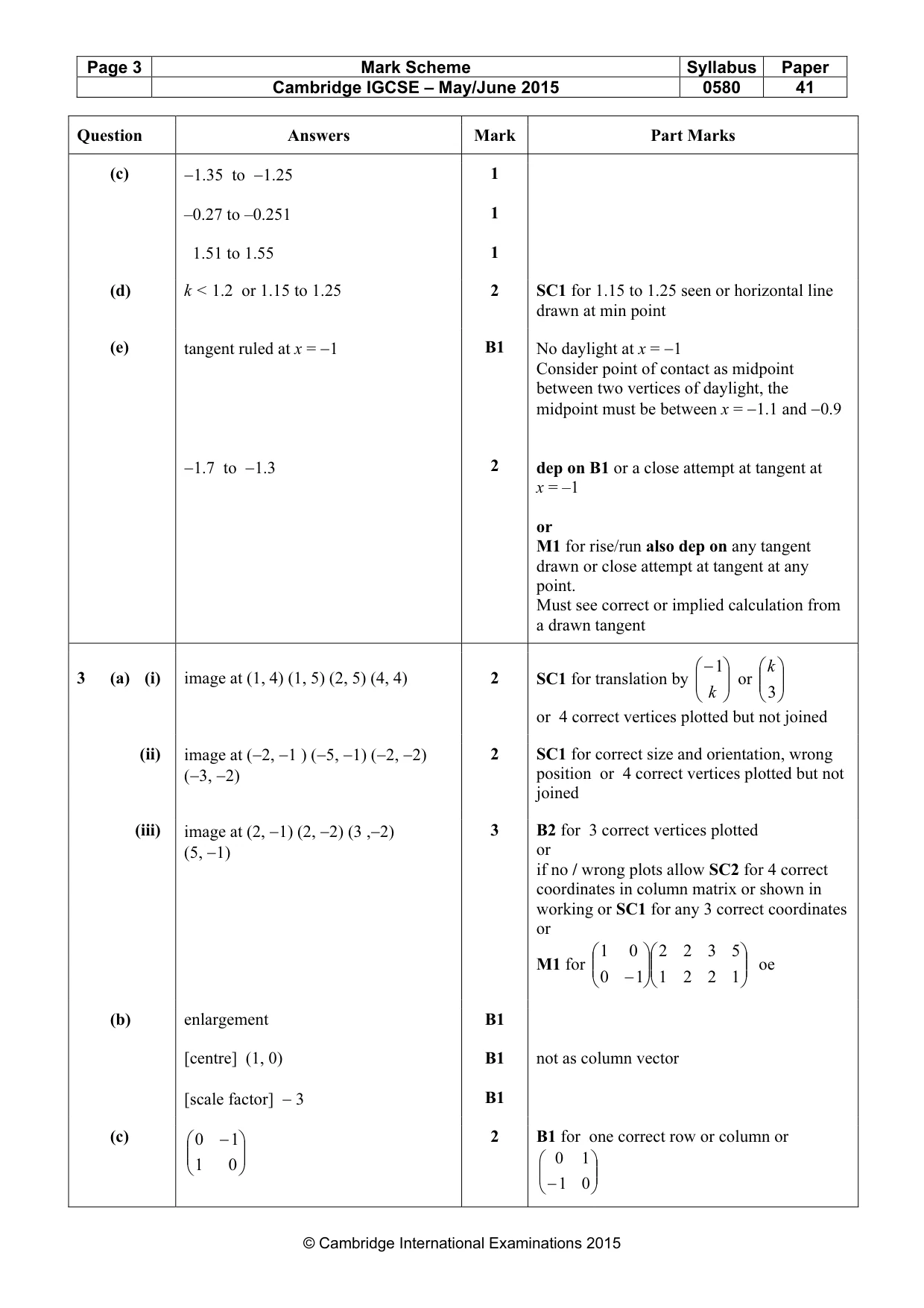 Mark scheme, page 3 of 8