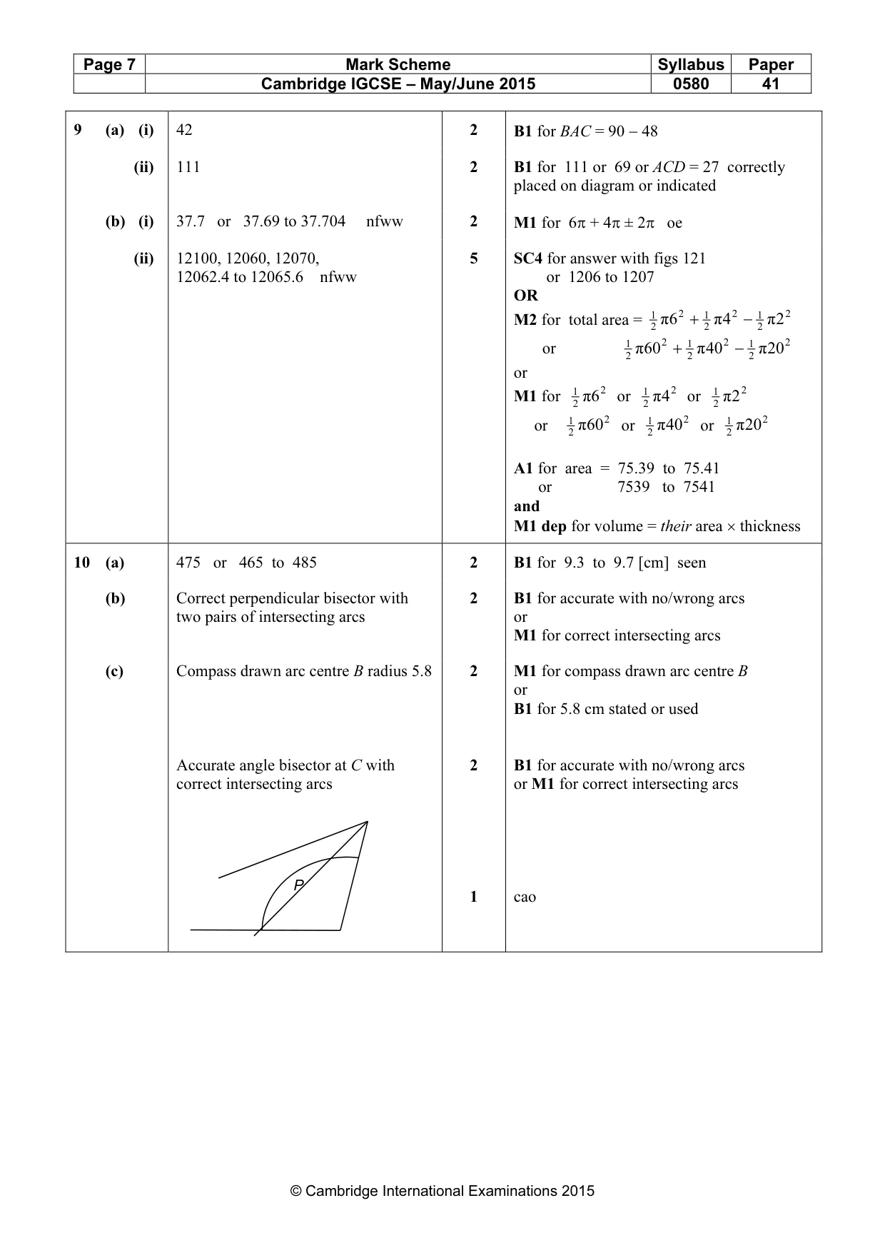 Mark scheme, page 7 of 8