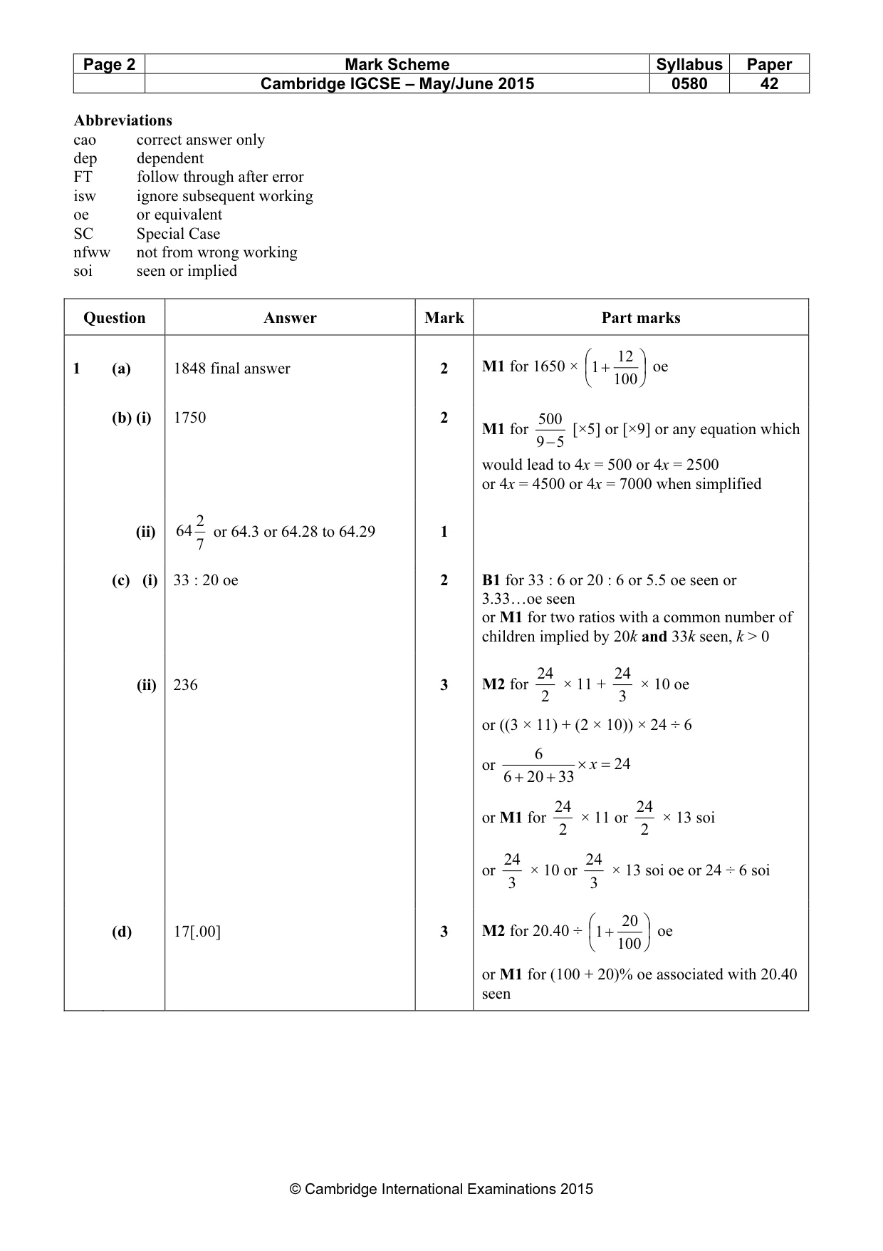 Mark scheme, page 2 of 11